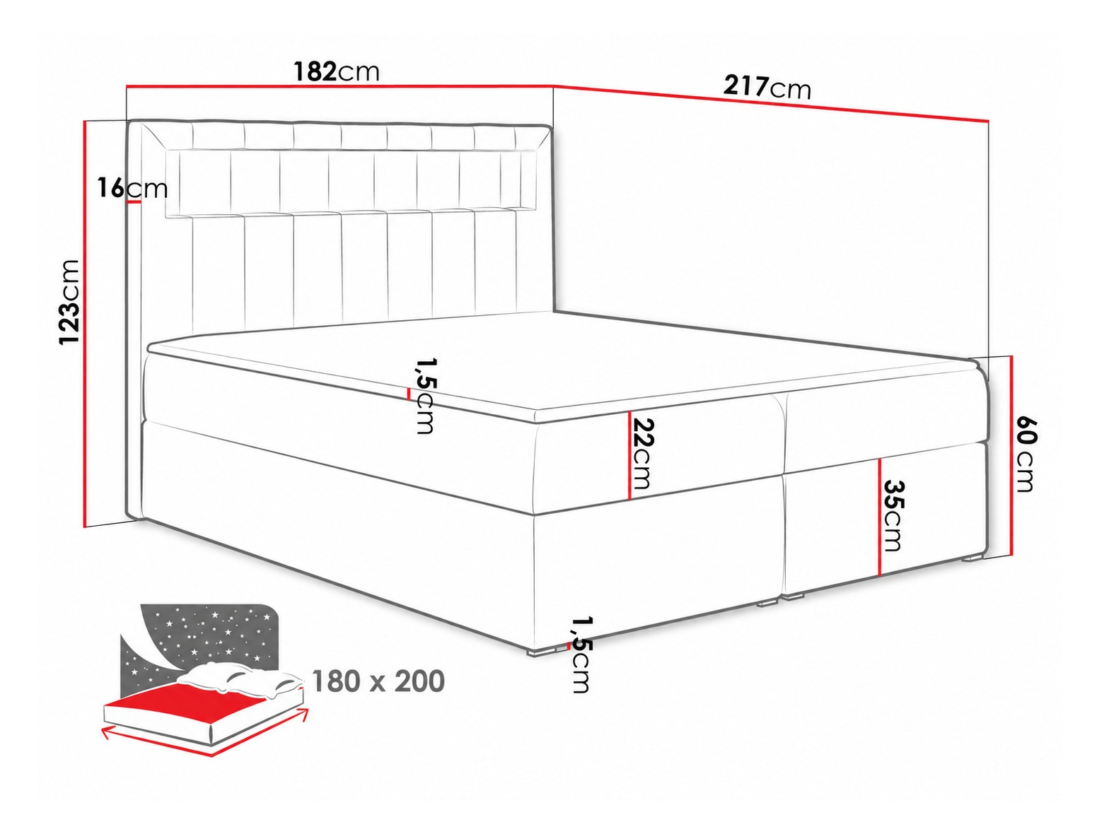 Boxspringbett Pomum (Soft 017)