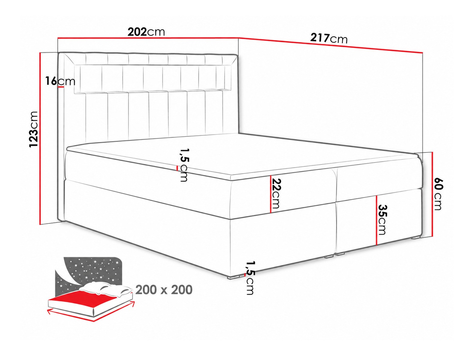 Boxspringbett Pomum (Soft 017)