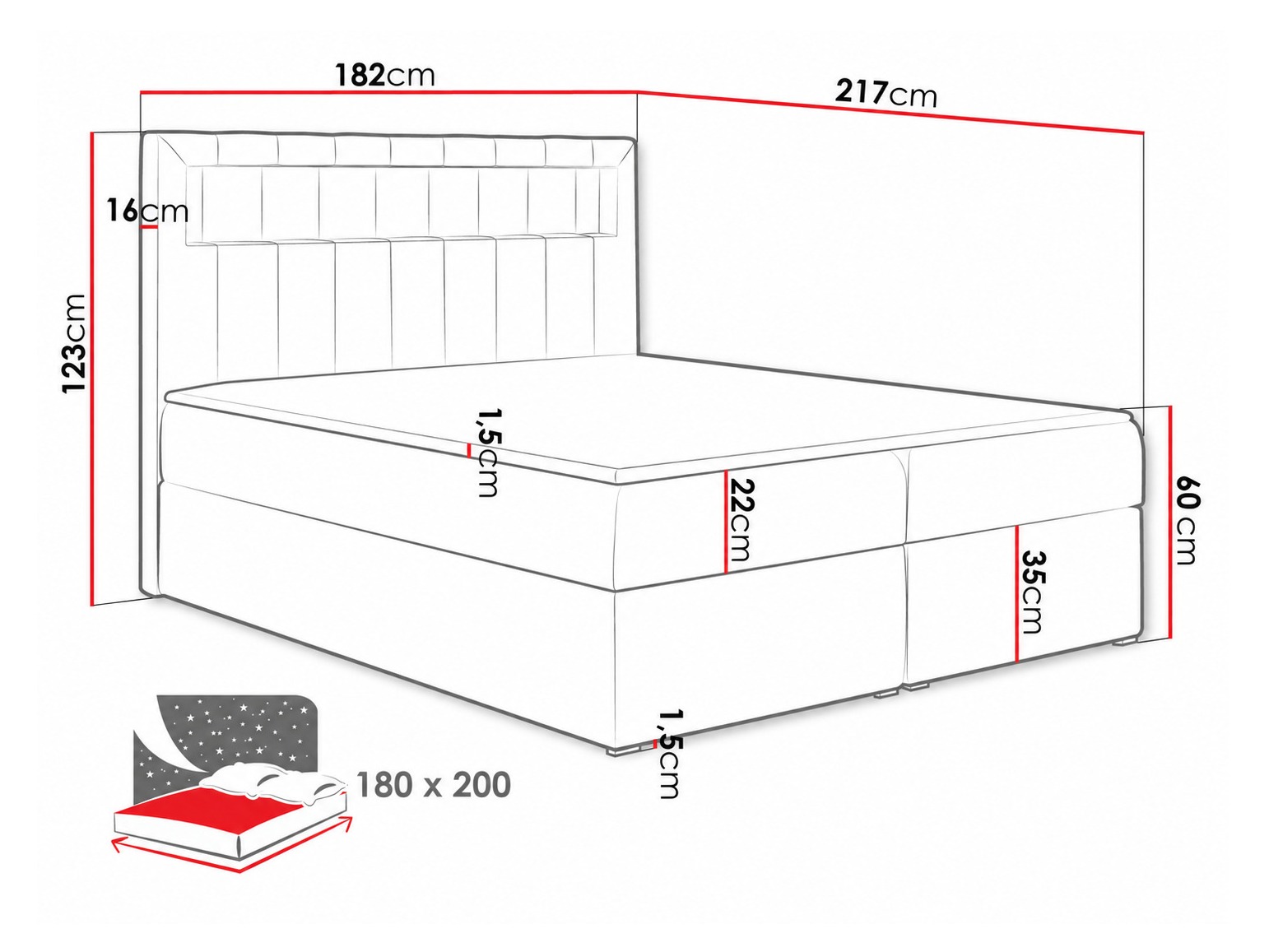 Boxspringbett Pomum (Velutto 11)