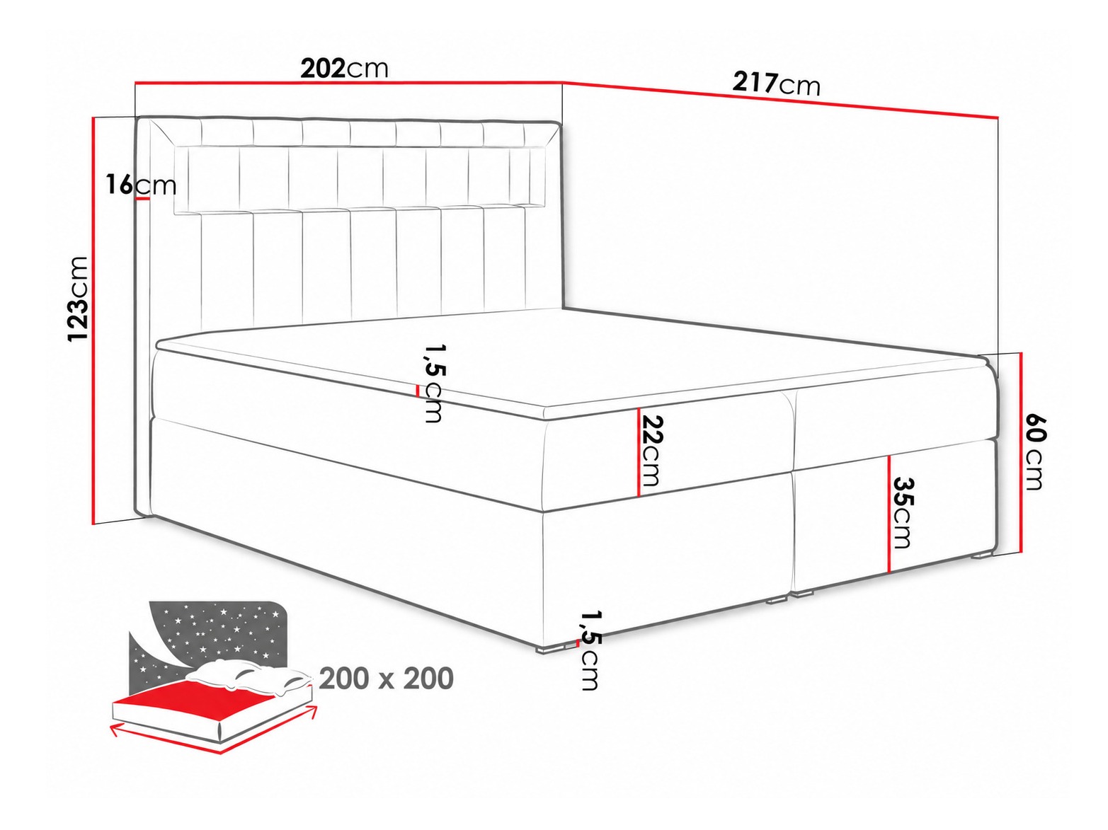 Boxspringbett Pomum (Velutto 11)