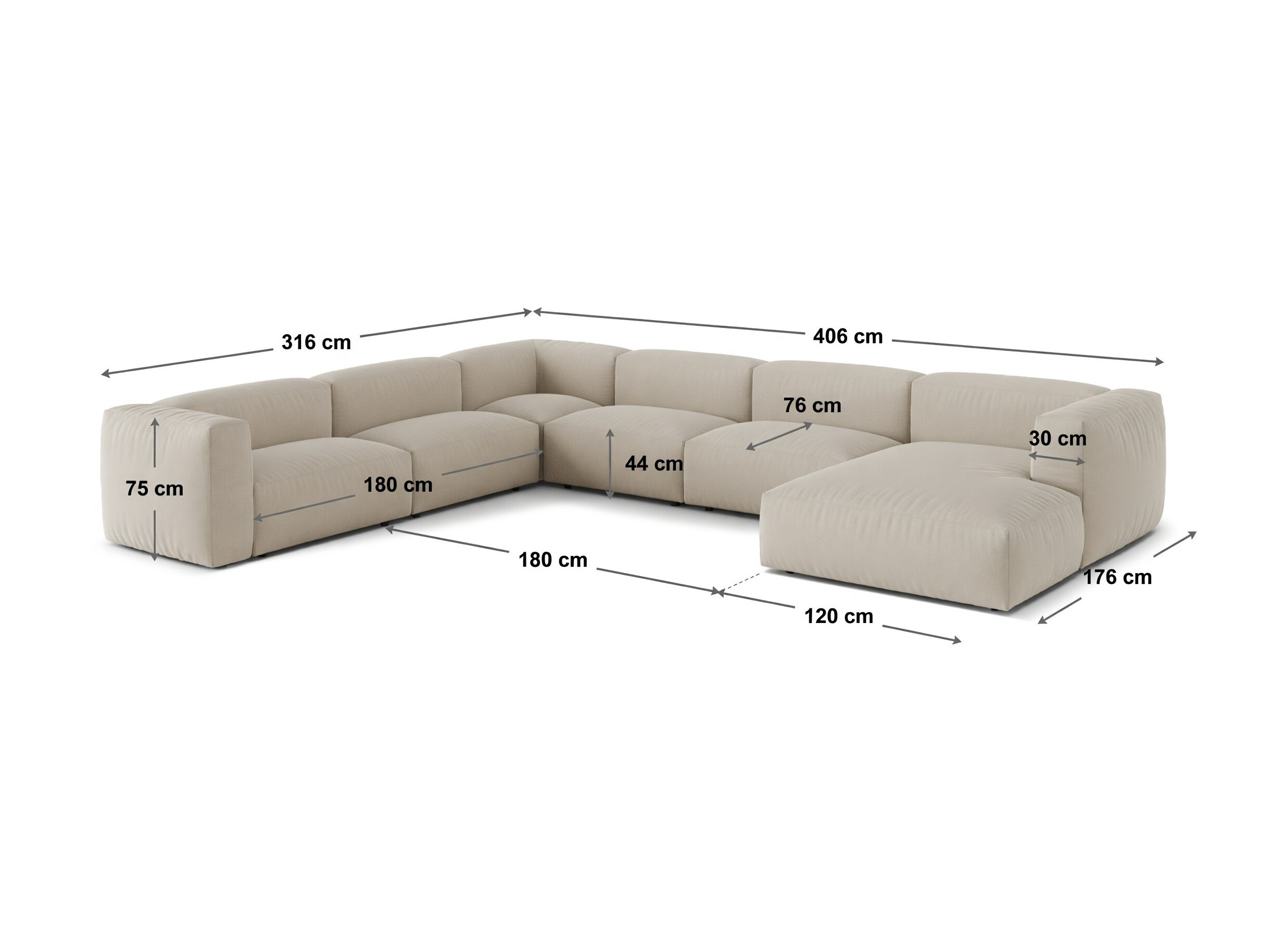 Modulares Ecksofa Sorcoro 132 (Tilia 17)