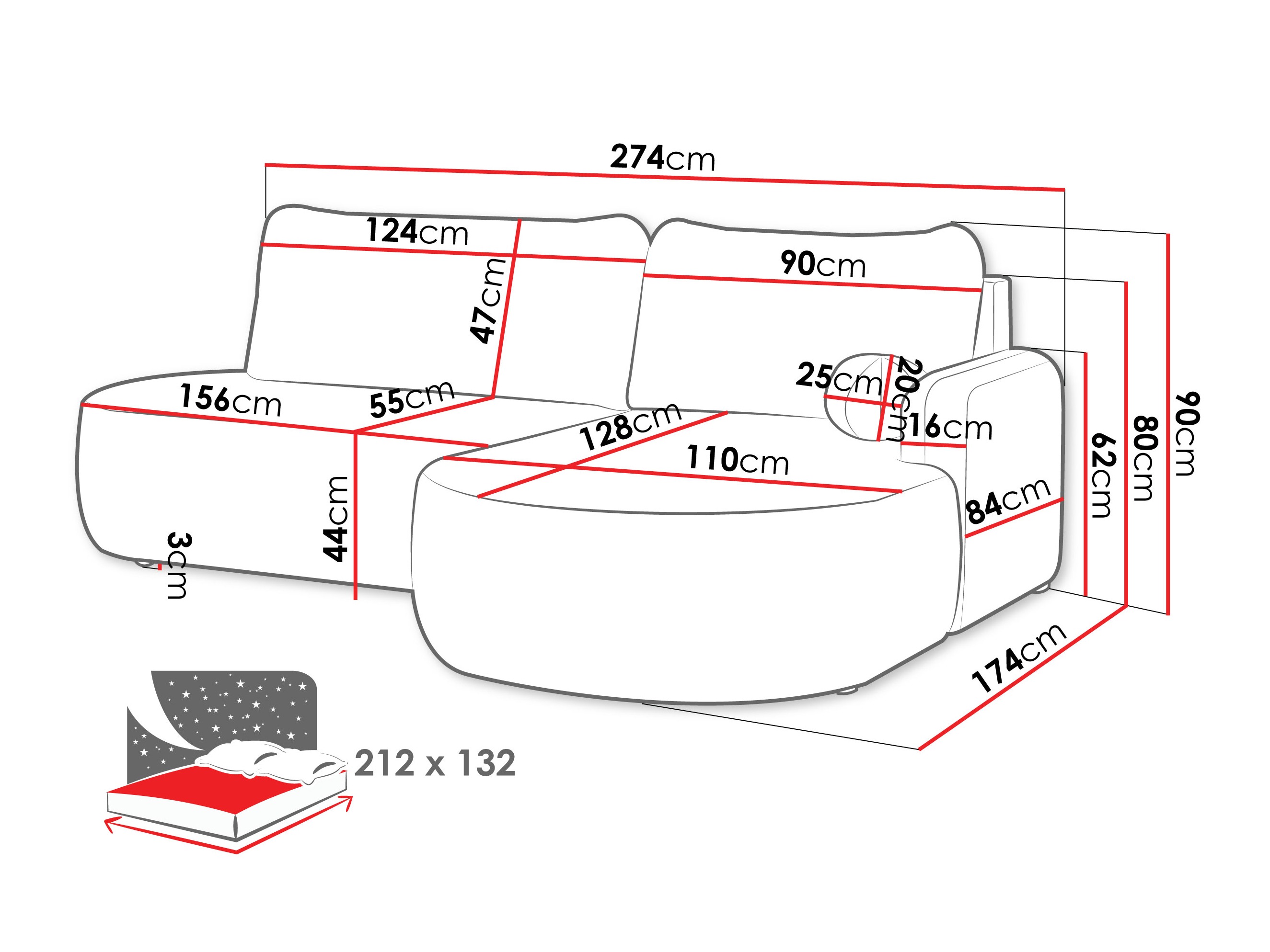 Ecksofa Comfivo Popis I (Poso 110)