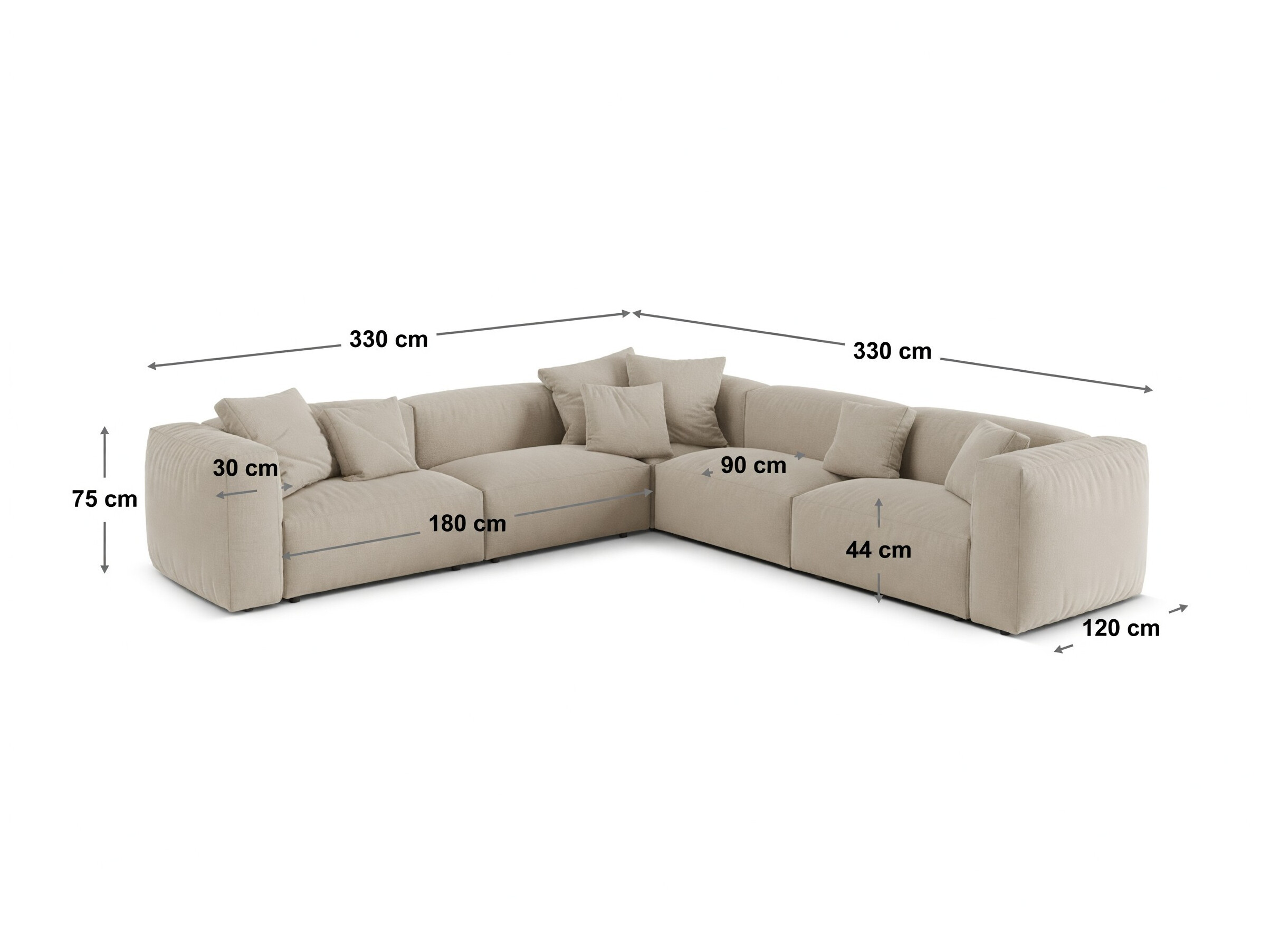 Modulares Ecksofa Sorcoro 131 (Nein)