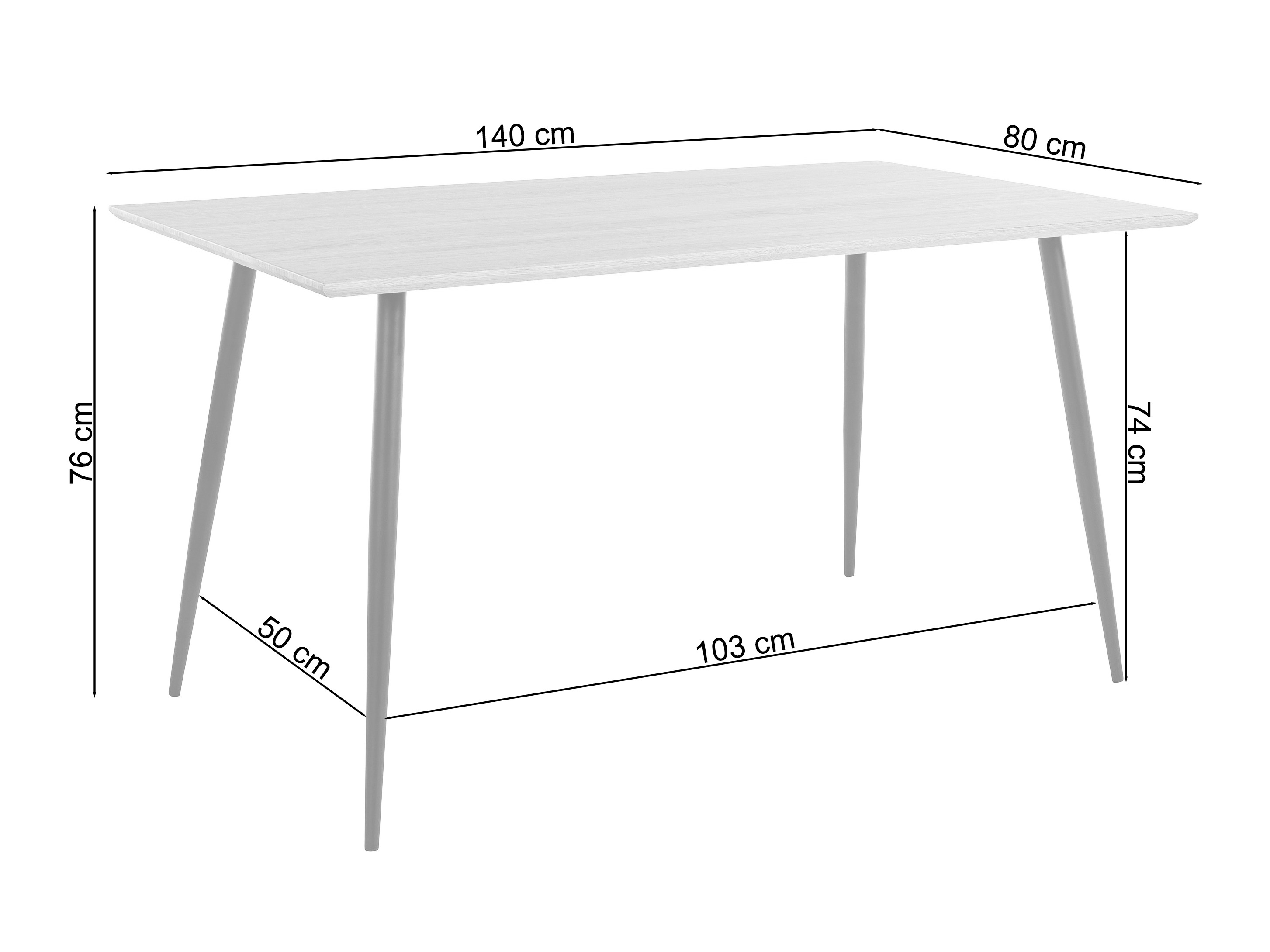 Tisch Denton 1117 (Schwarz + Eiche)