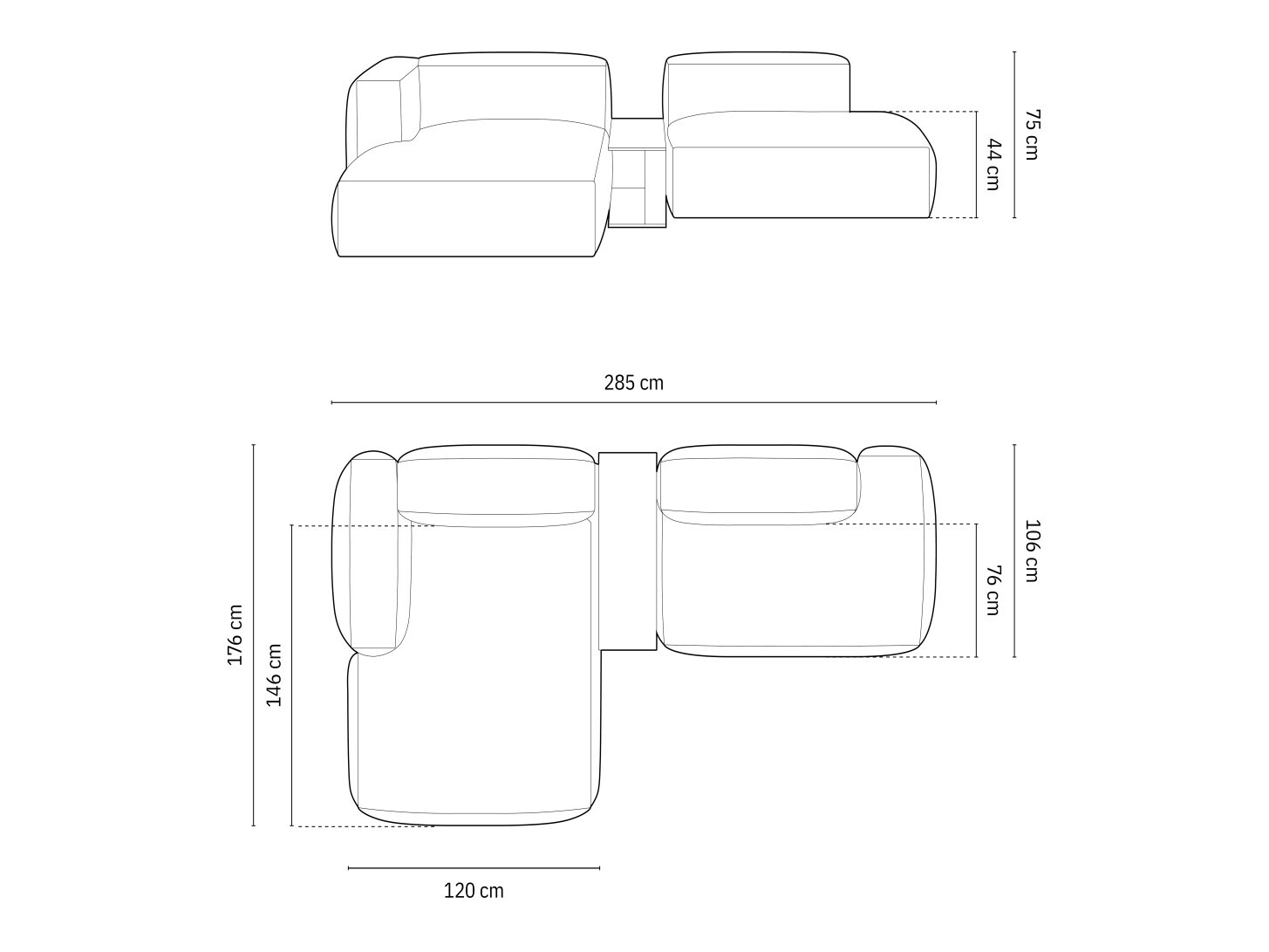 Modulares Ecksofa Sorcoro 125 (Tilia 86)