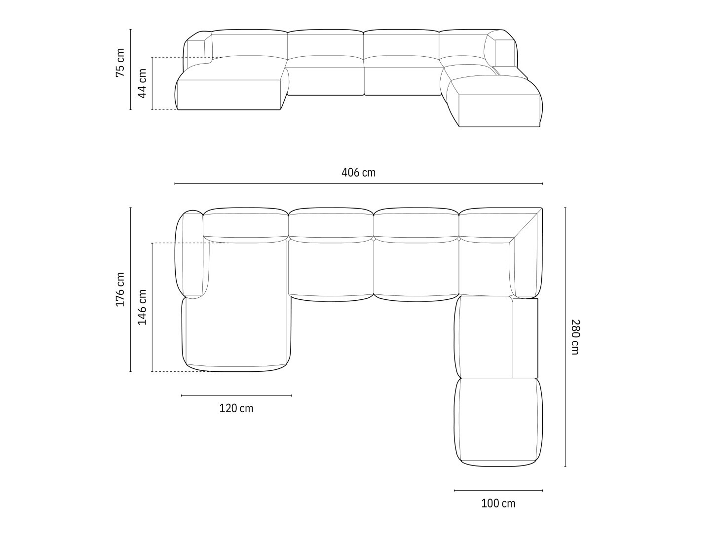 Modulares Ecksofa Sorcoro 124 (Tilia 86)