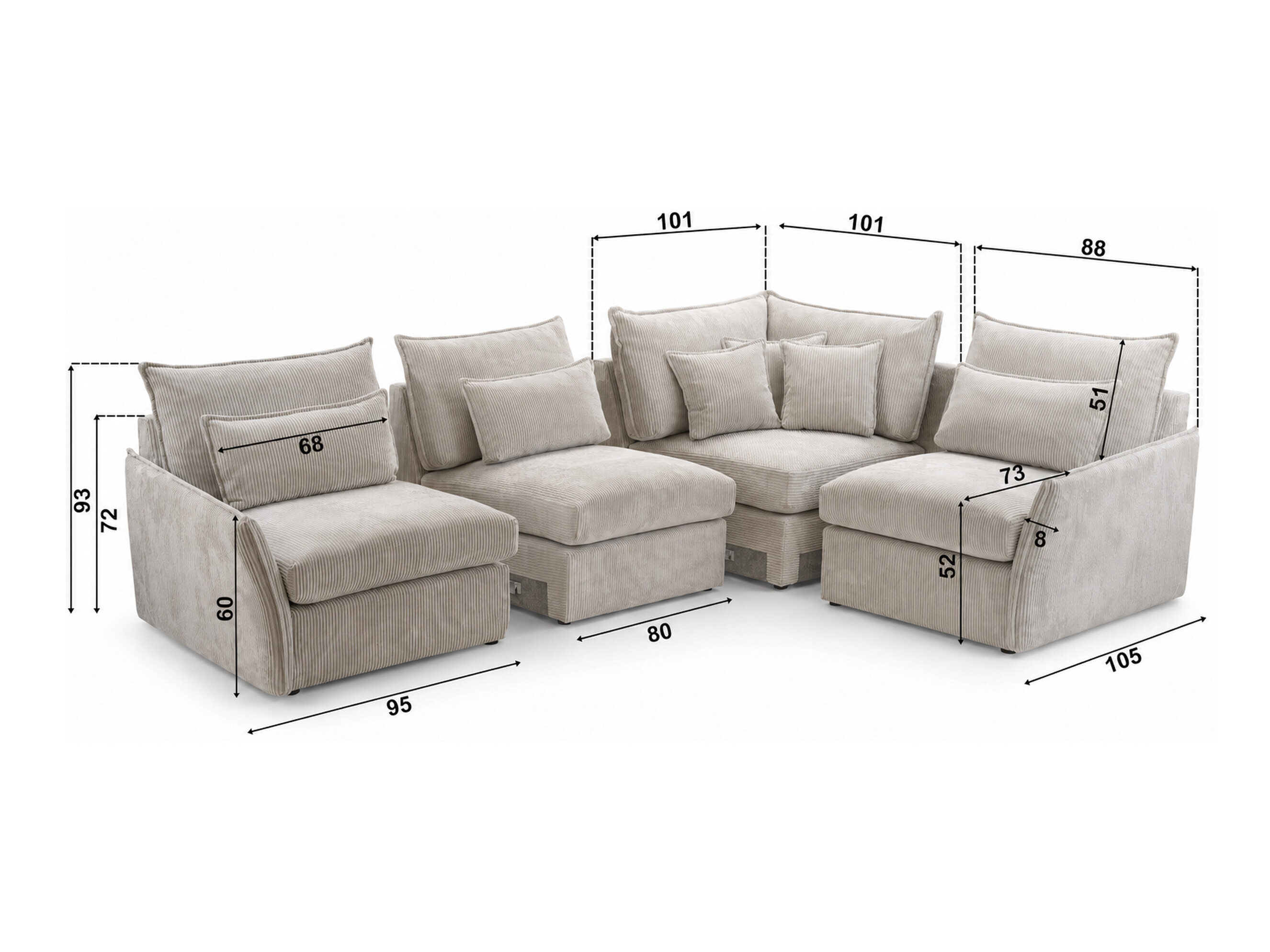 Ecksofa Fersali 100 (Links)