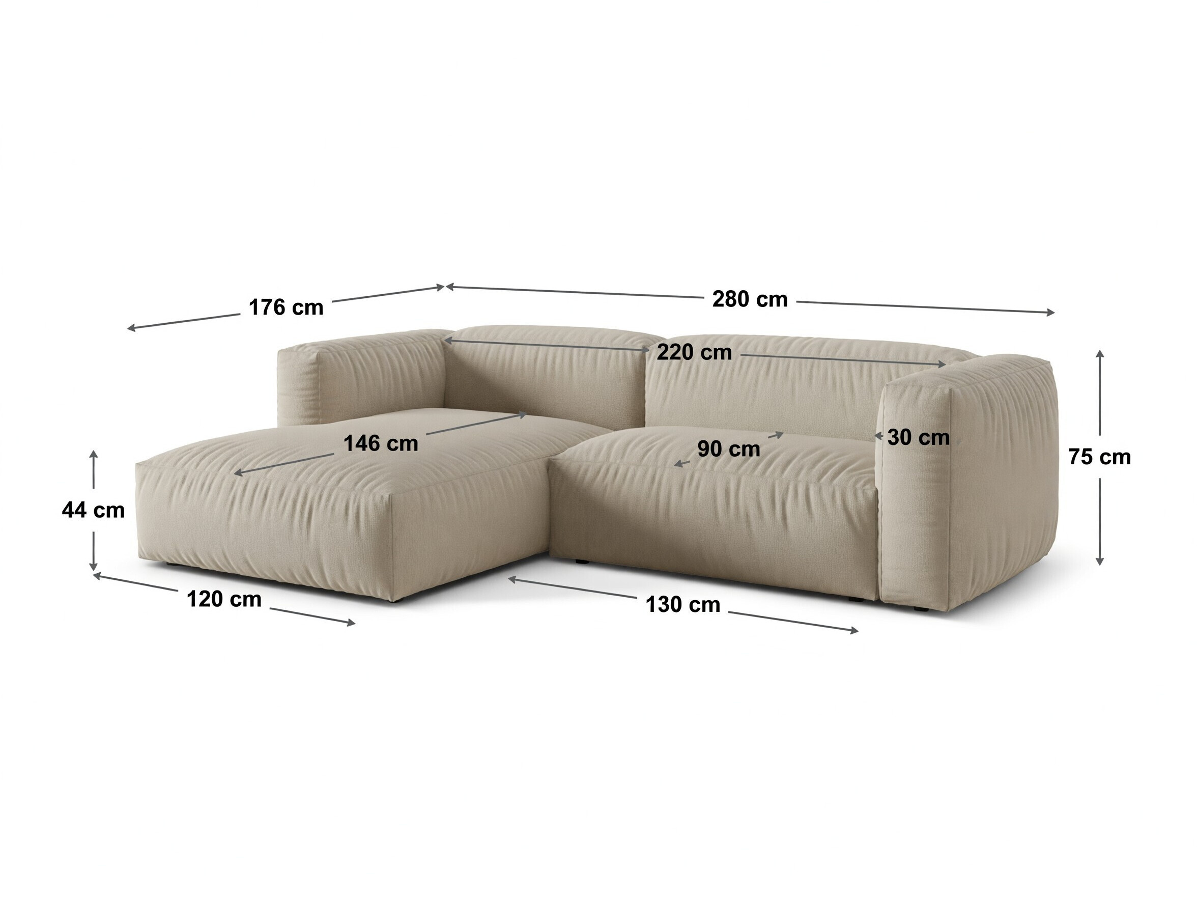 Modulares Ecksofa Sorcoro 123 (Tilia 17)