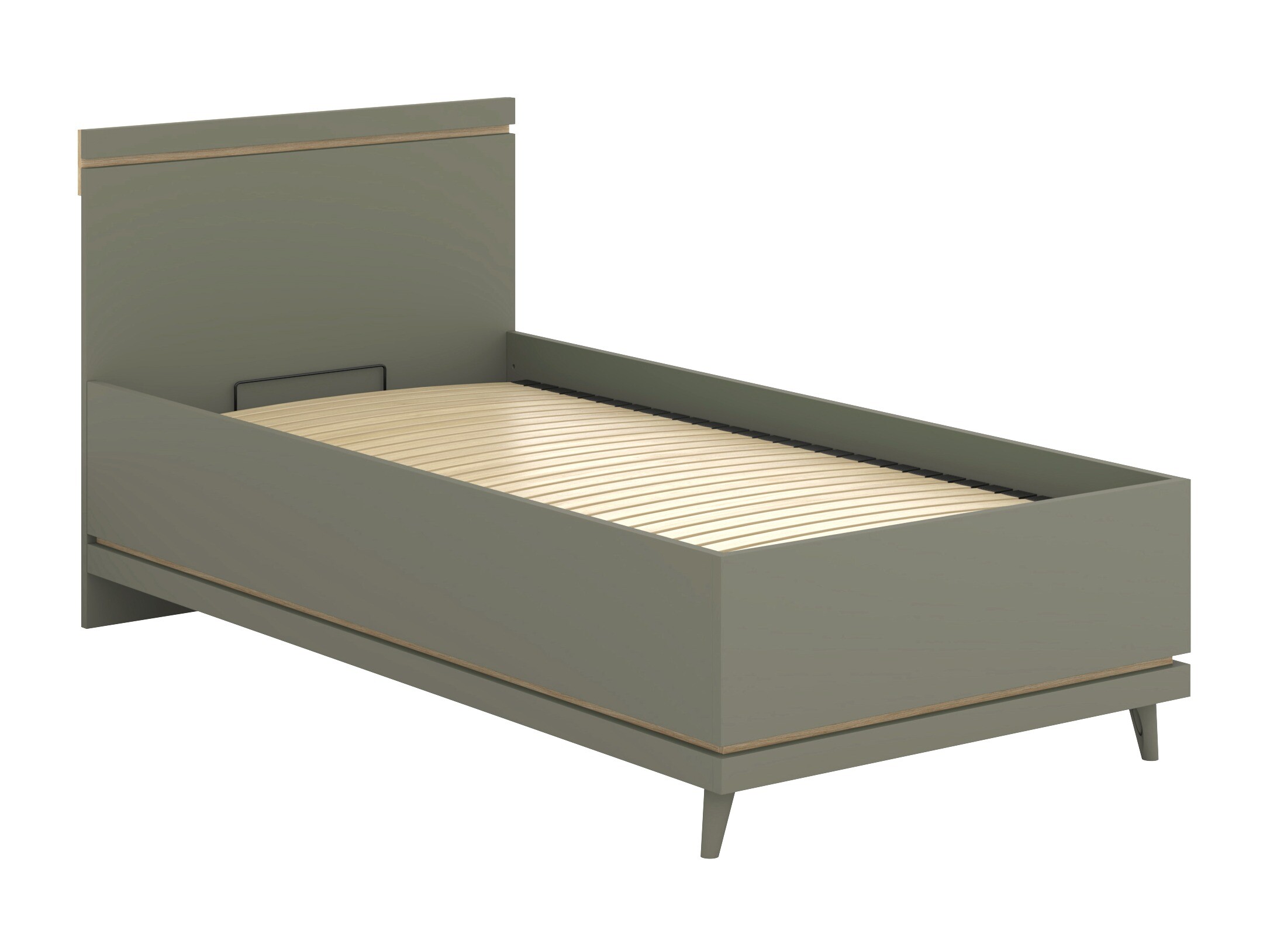 Bett Fertalu 107 (Grün + Eiche)