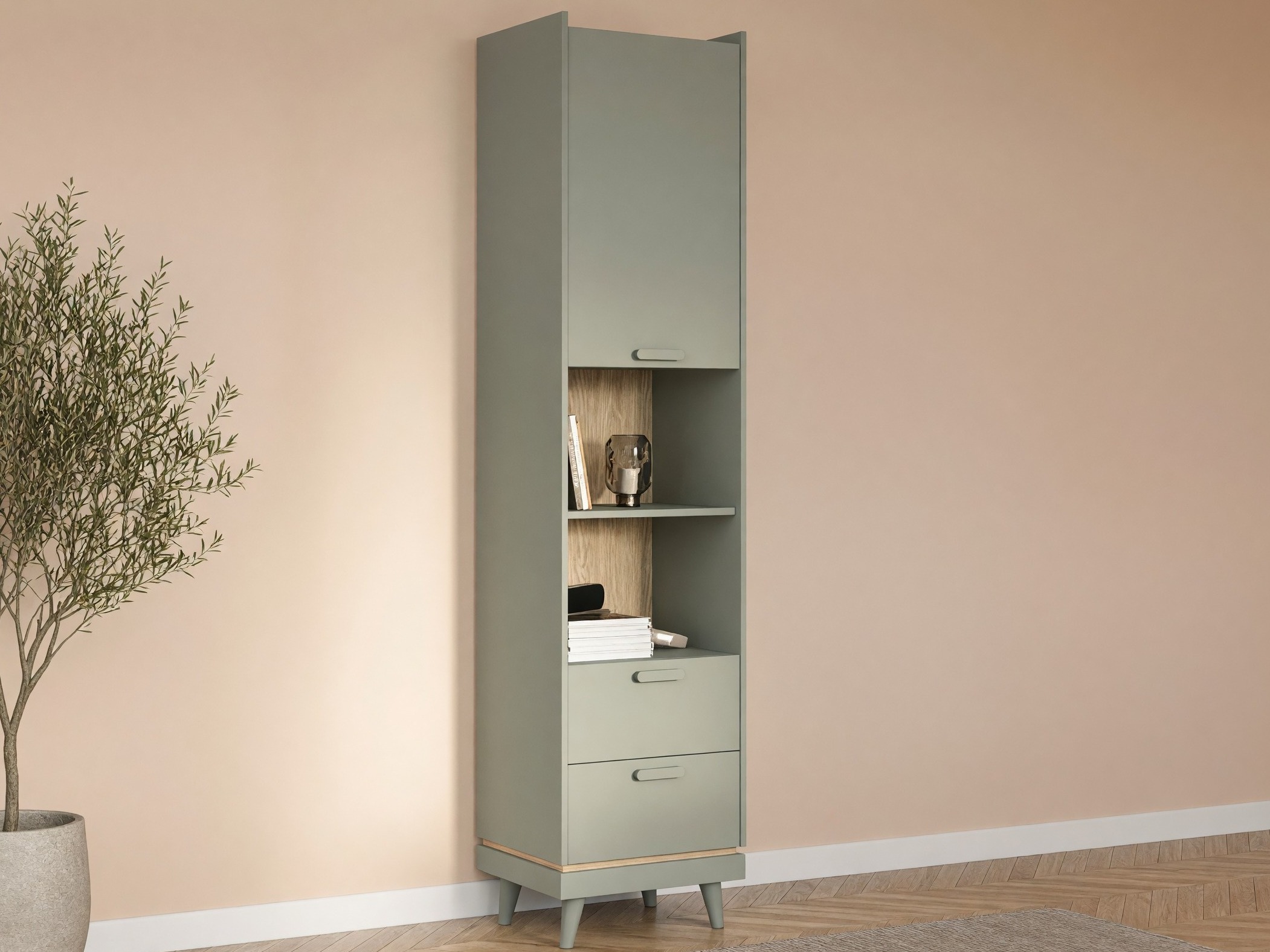 Regal Fertalu 106 (Grün + Eichenholzoptik)