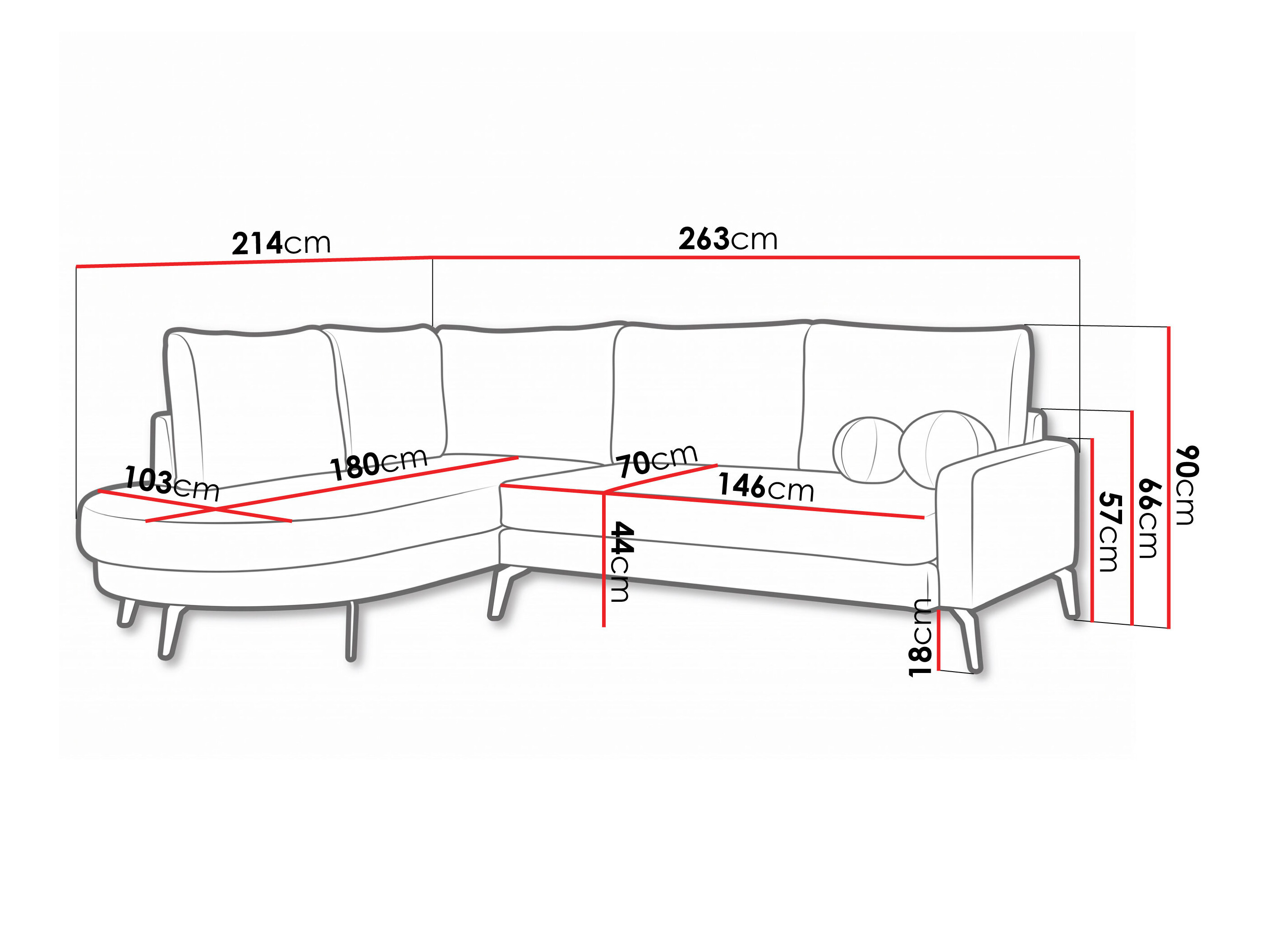Ecksofa Carson 146 (Bellini 01)