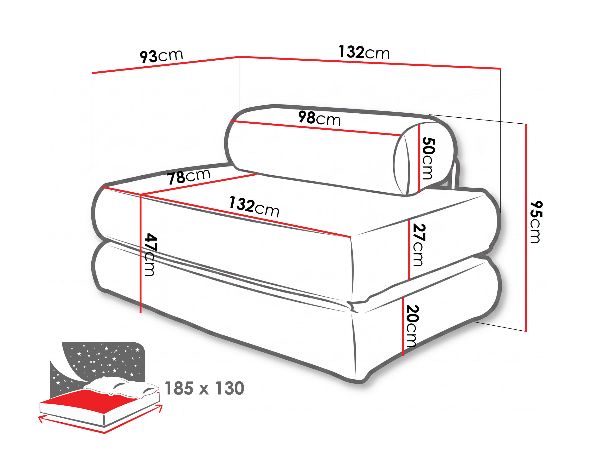 Schlafsofa Carson 141 (Cruz 80)