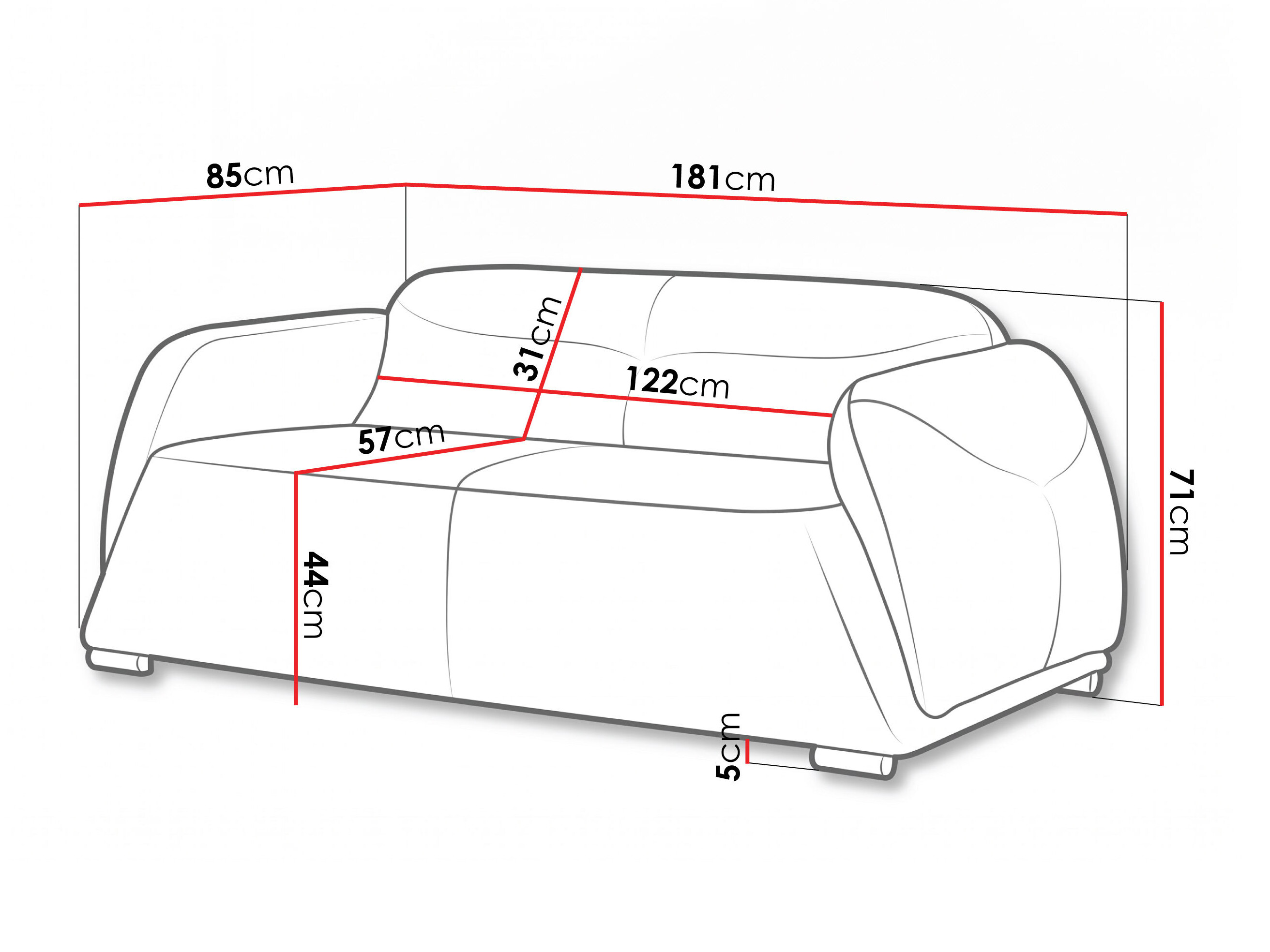 Sofa Carson 142 (Bellini 03)