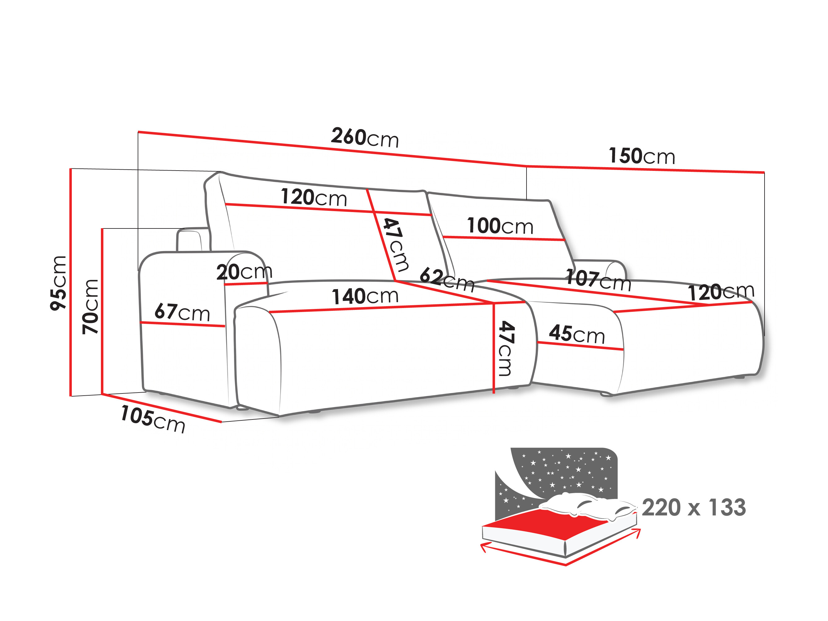 Ecksofa Lufkin 152 (Aragon 93)