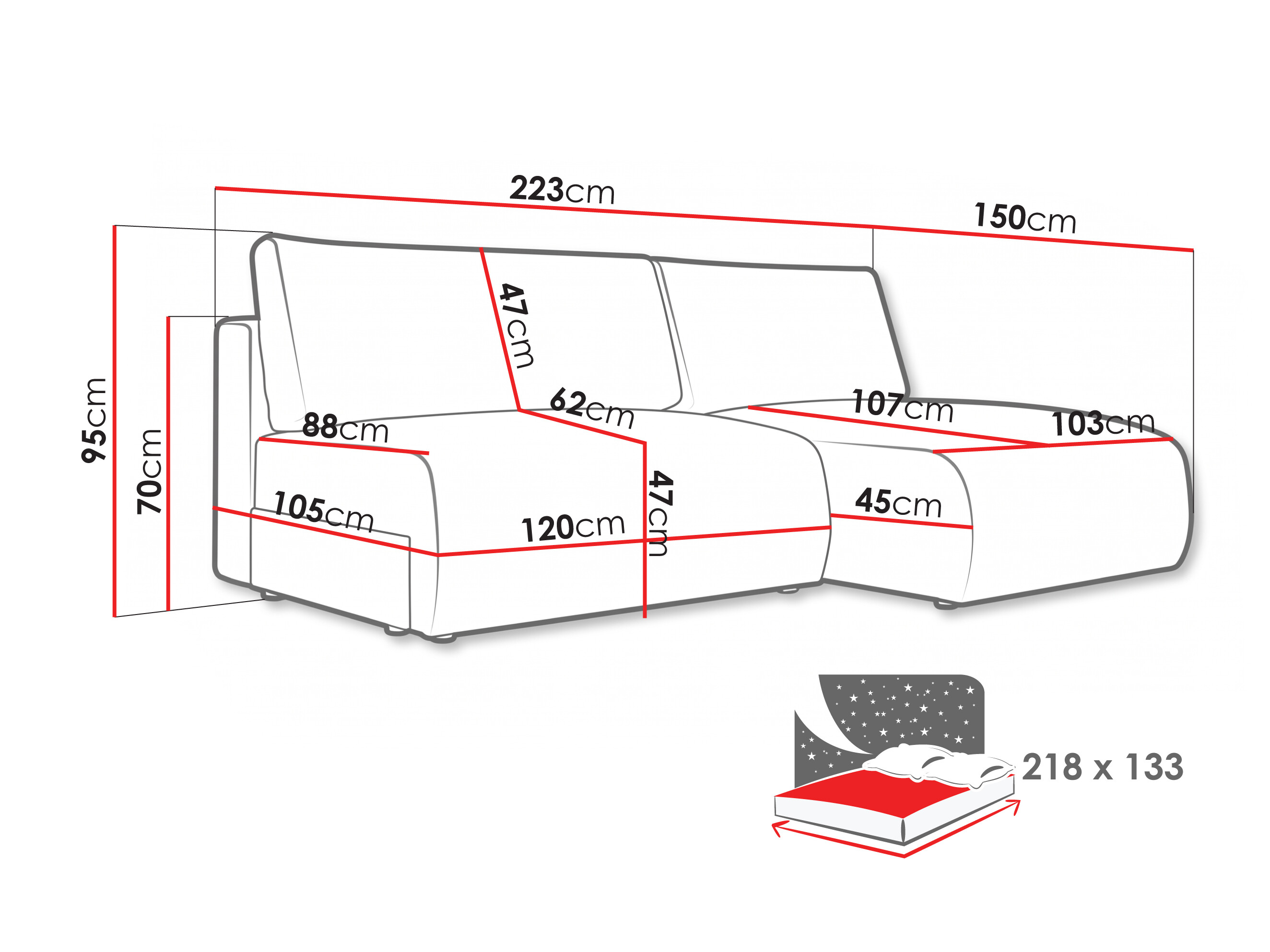 Ecksofa Lufkin 154 (Aragon 01)