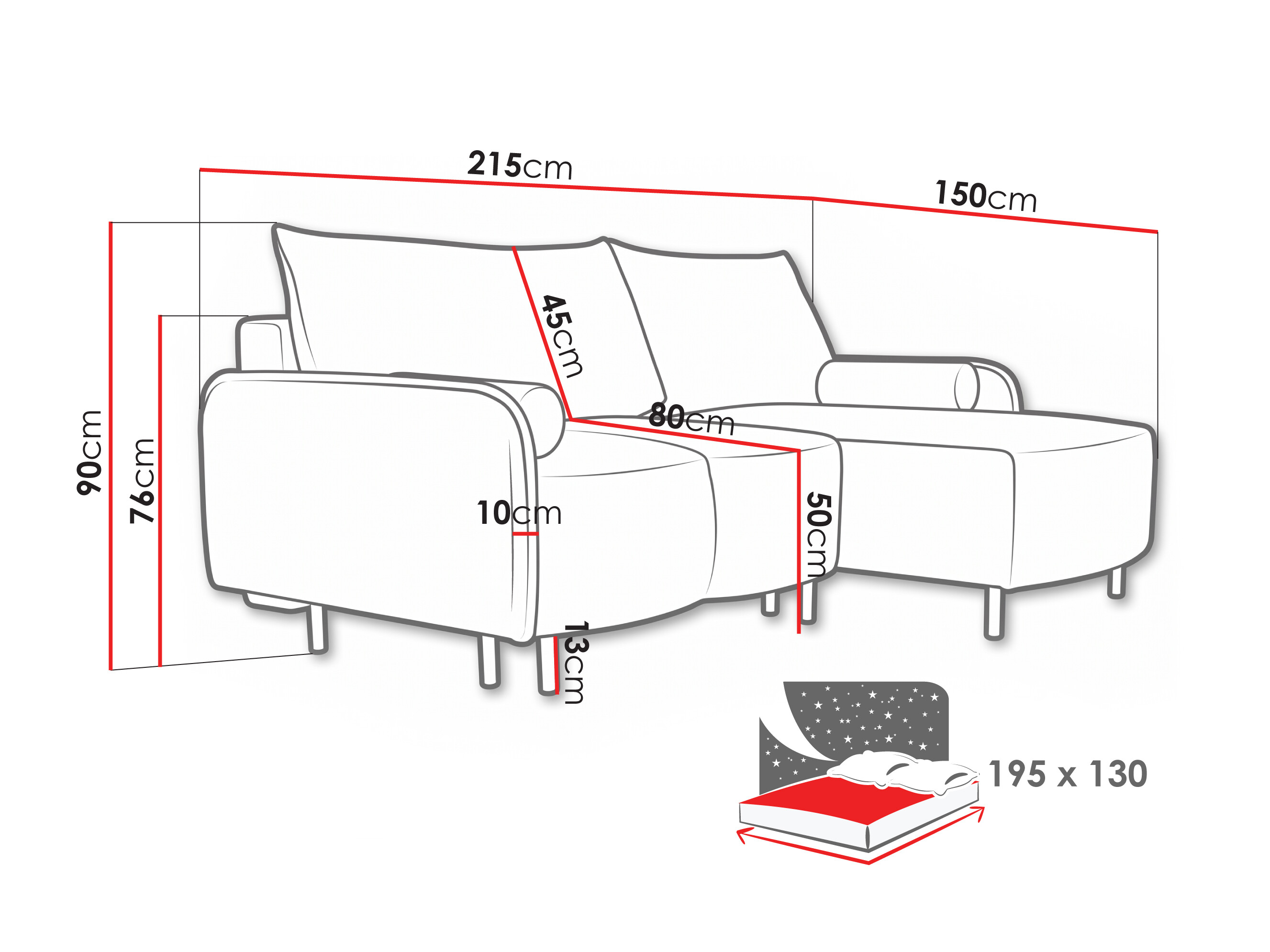Ecksofa Lufkin 157 (Gerra 80)