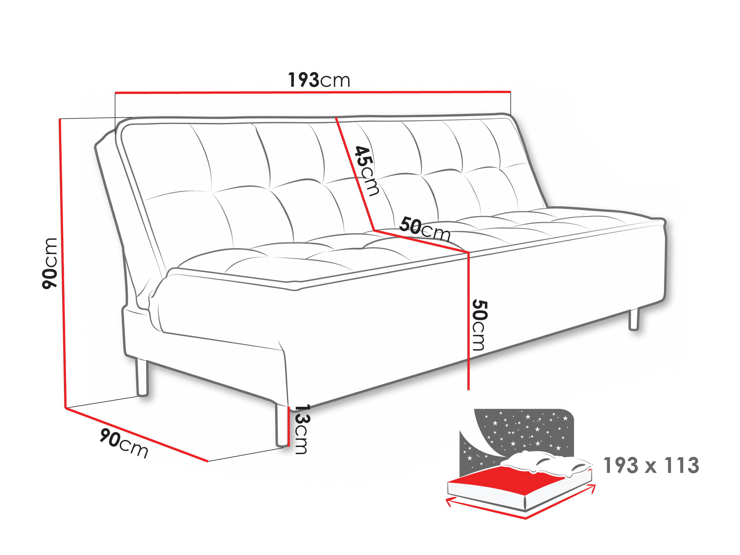 Schlafsofa Lufkin 149 (Curio 93)