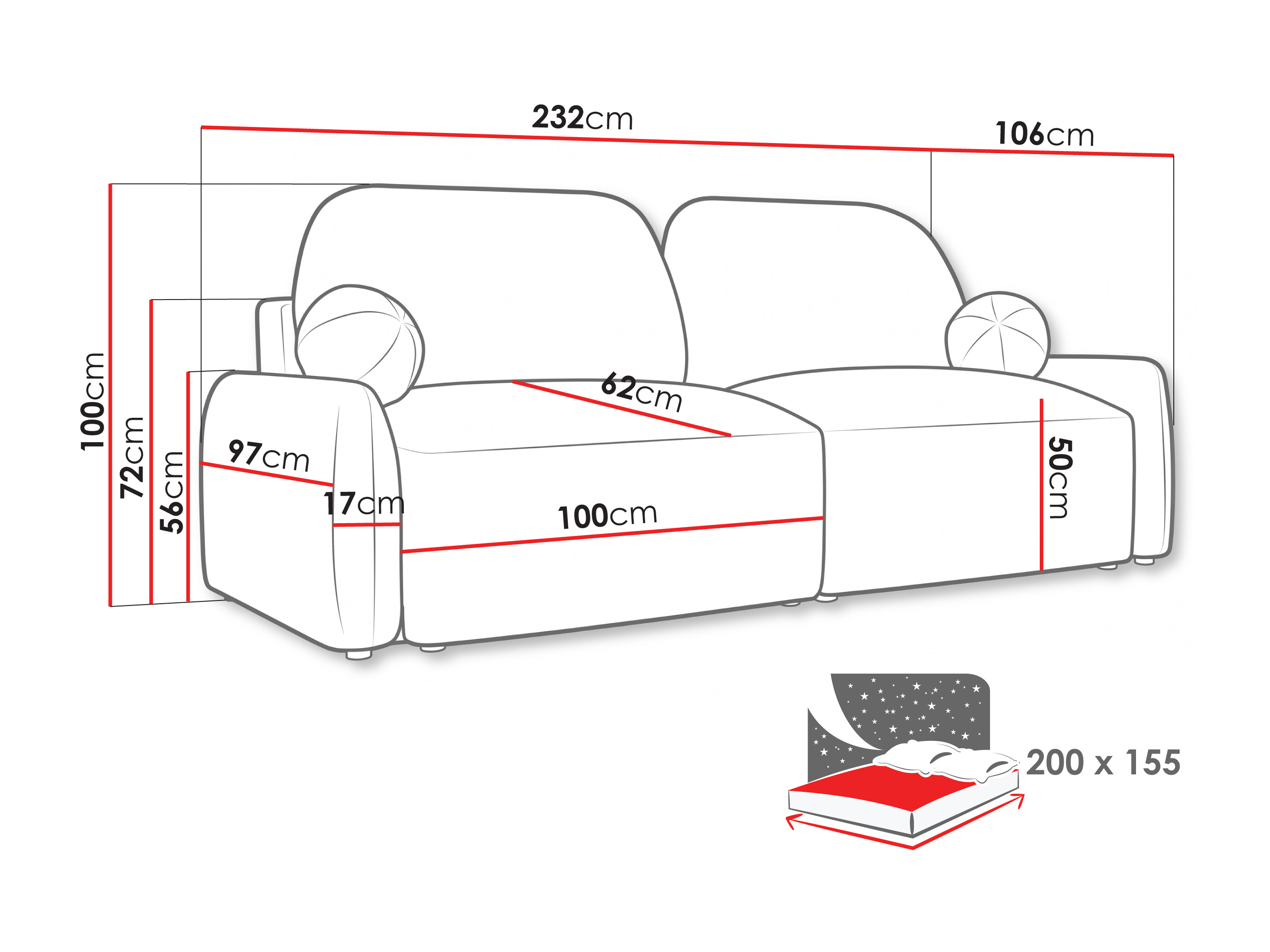 Schlafsofa Lufkin 153 (Maya 03)