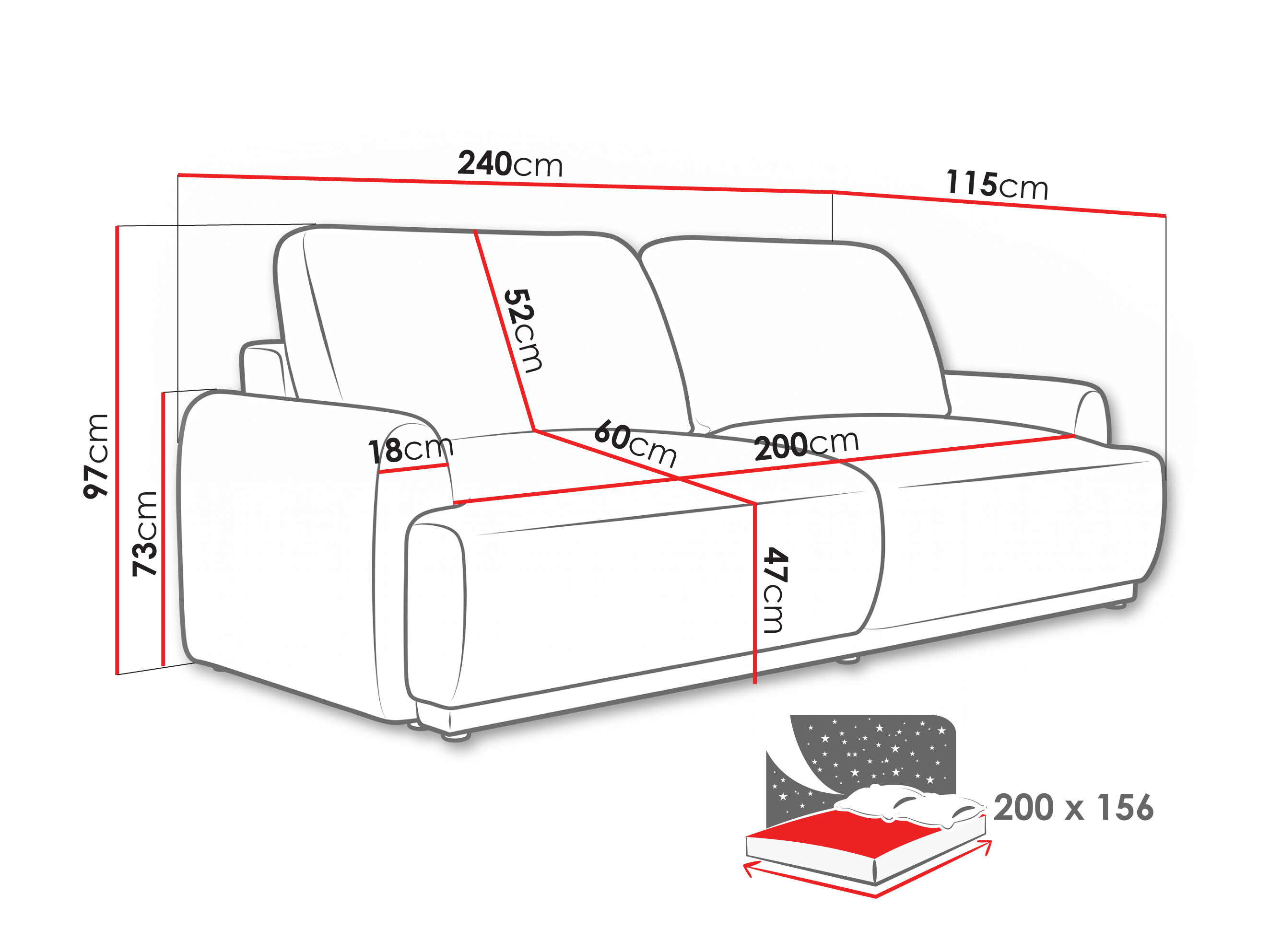 Schlafsofa Lufkin 113 (Bello 25)