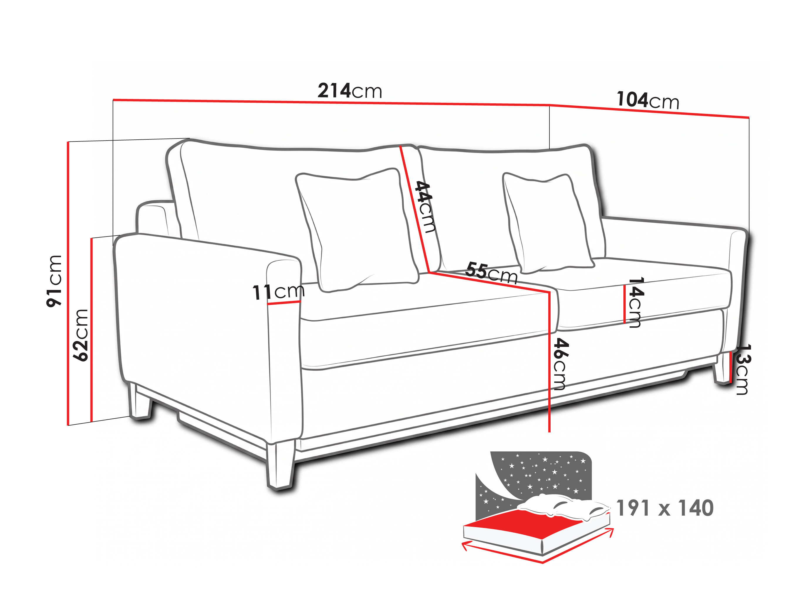 Schlafsofa Lufkin 129 (Anafi 22)