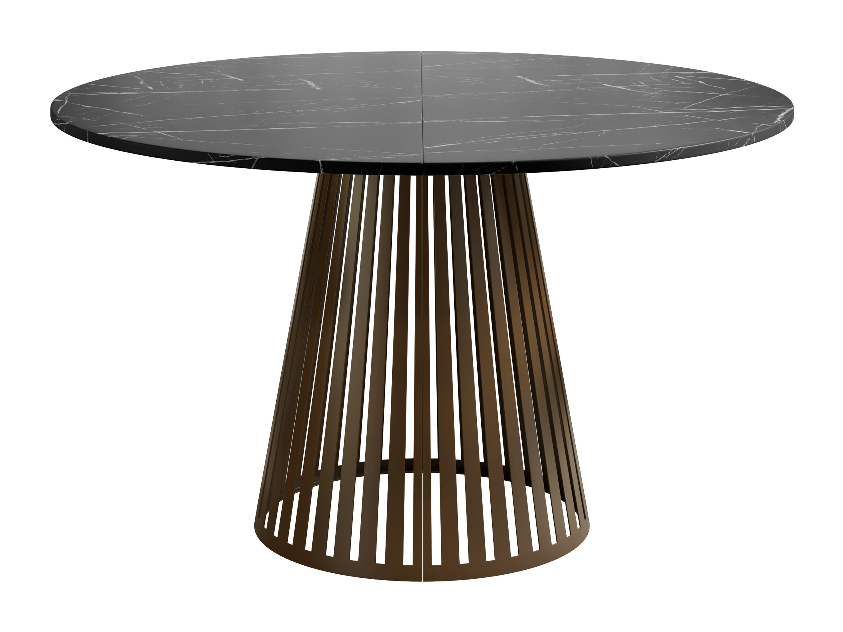 Tisch Prudentia (Schwarz Marmor + Braun)