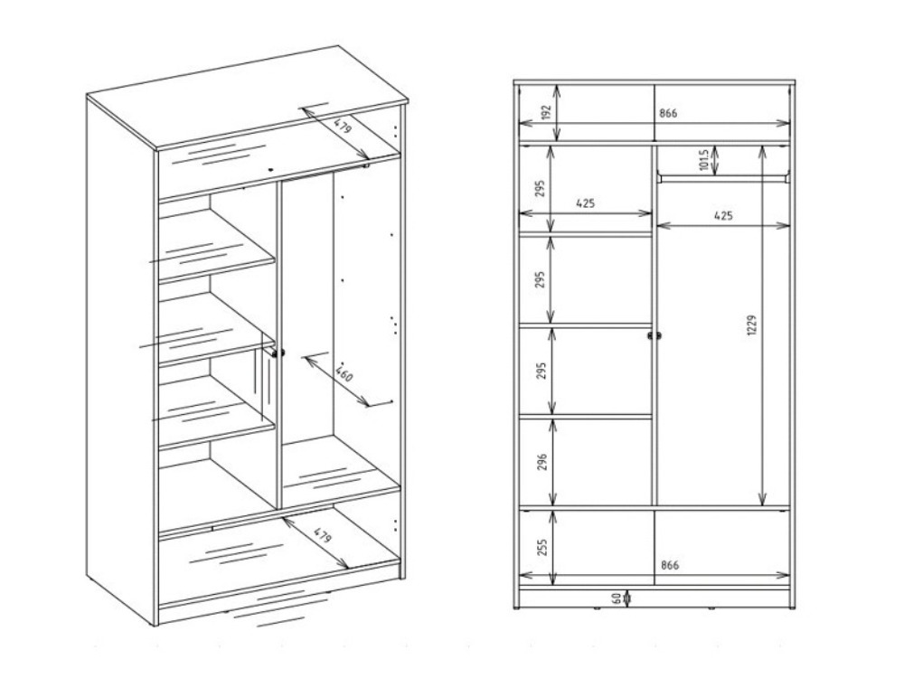 Kleiderschrank Mandeville 408 (Weiss)