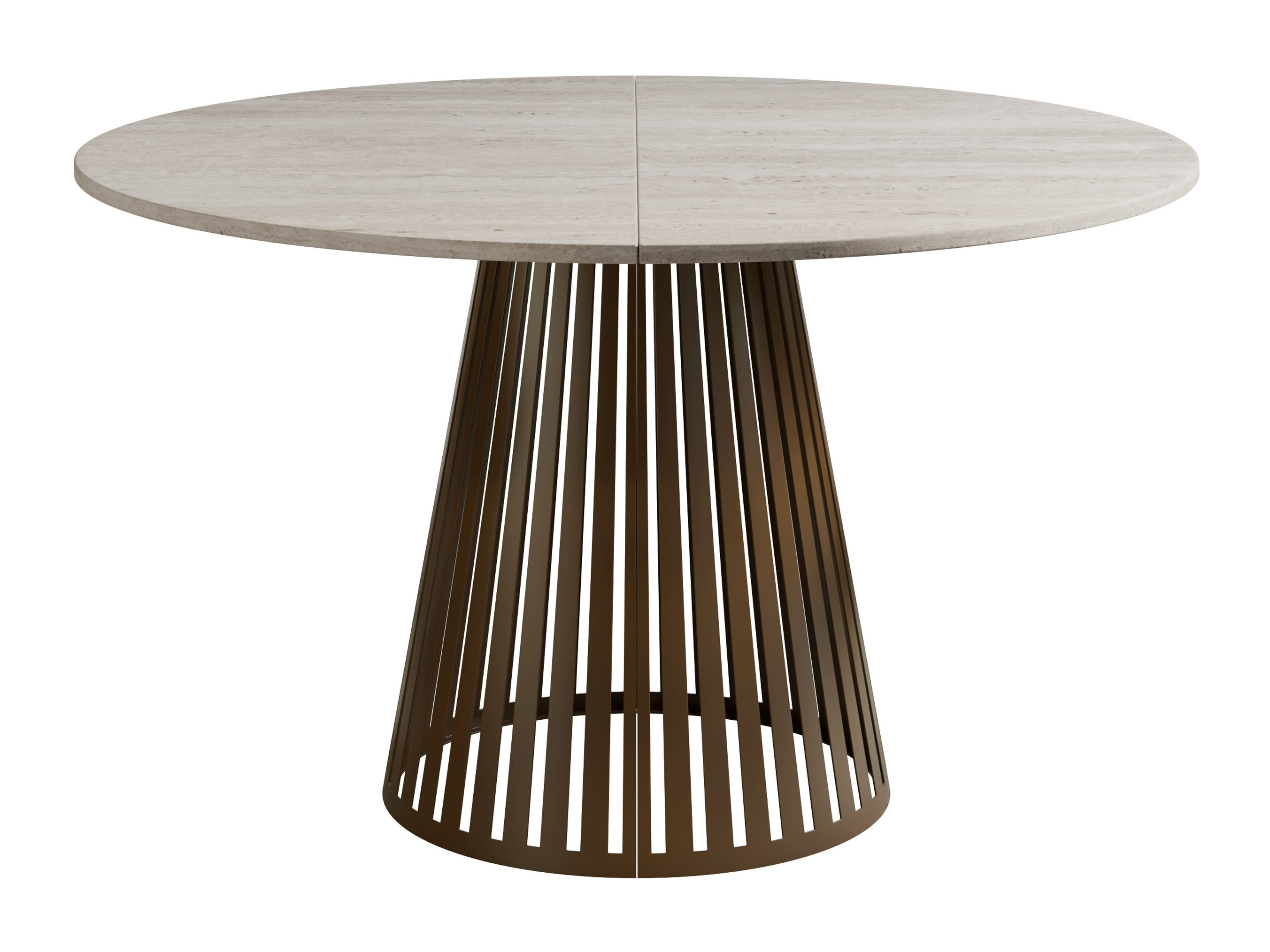 Tisch Prudentia II (Heller Travertin + Braun)