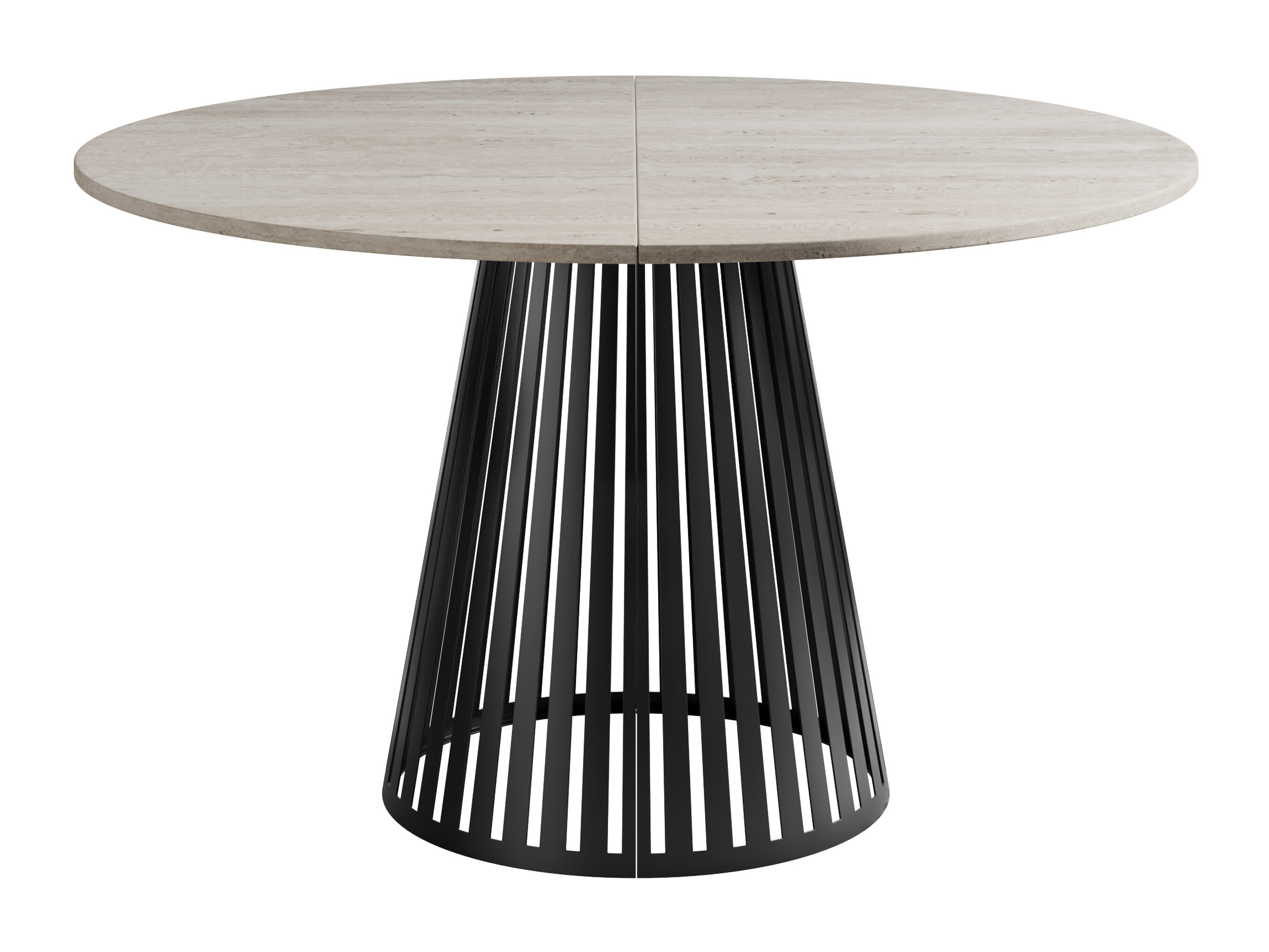 Tisch Prudentia II (Heller Travertin + Schwarz)
