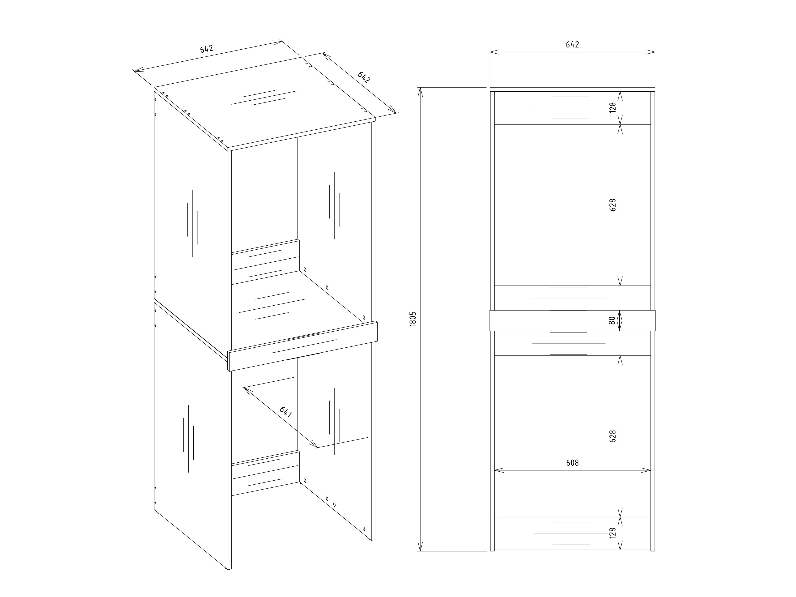 Badezimmer-Regal Balelbo 108 (Anthrazit + Artisan-Eiche)
