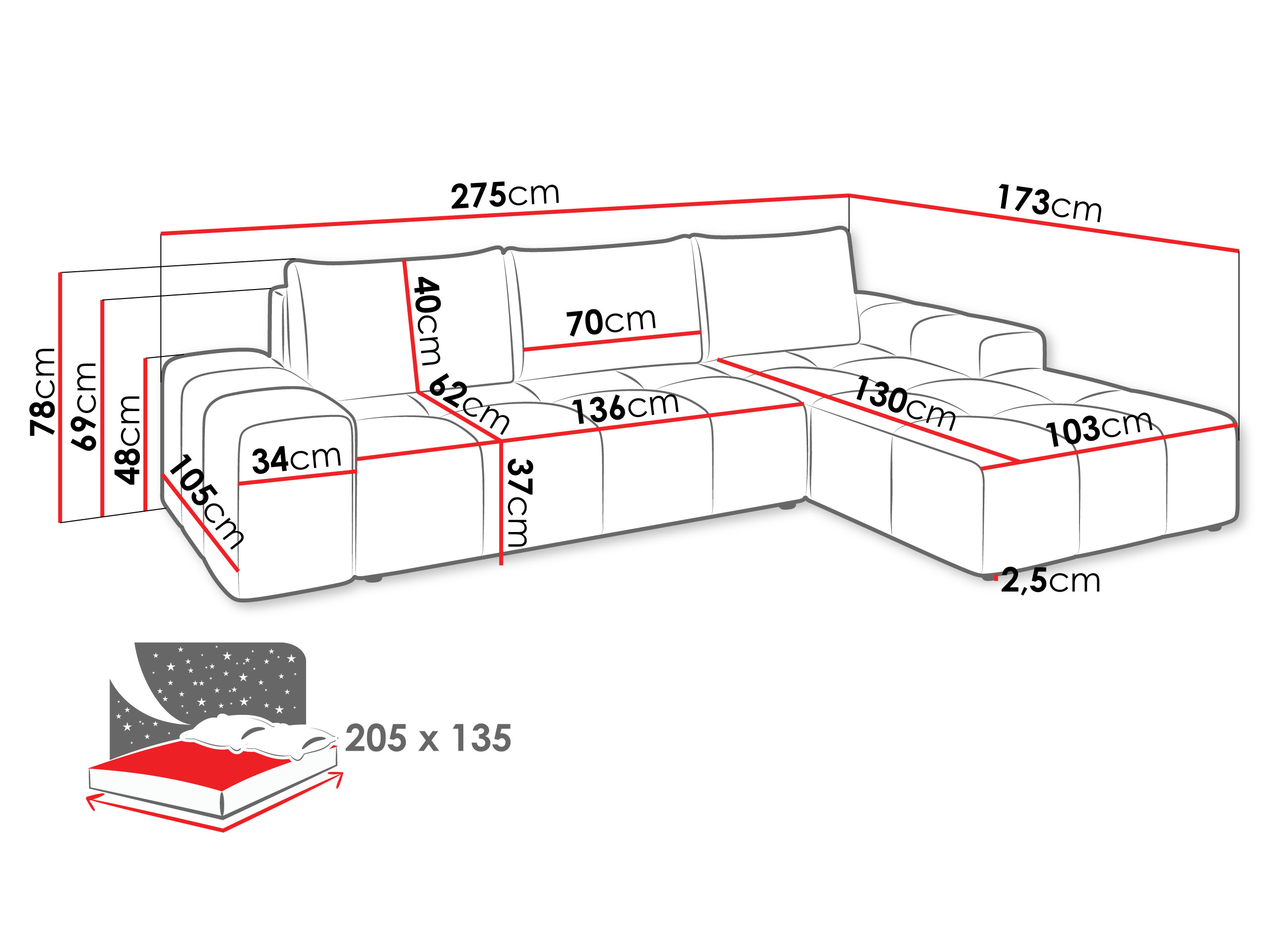 Ecksofa Comfivo Origor I (Margo 227.11)