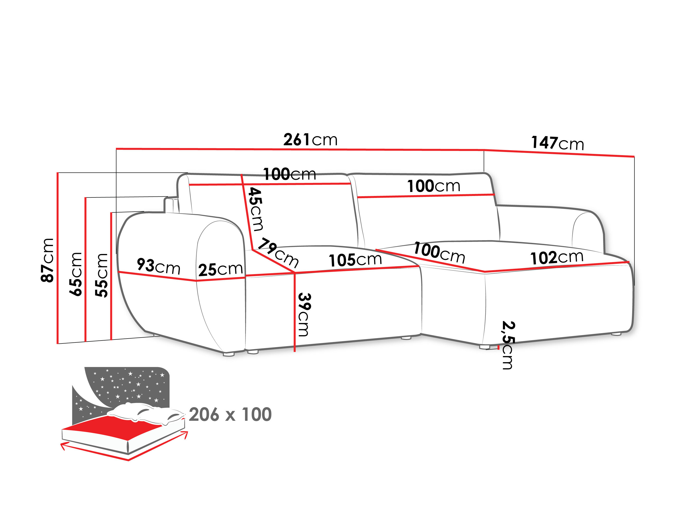 Ecksofa Portage 116 (Rambo 99)
