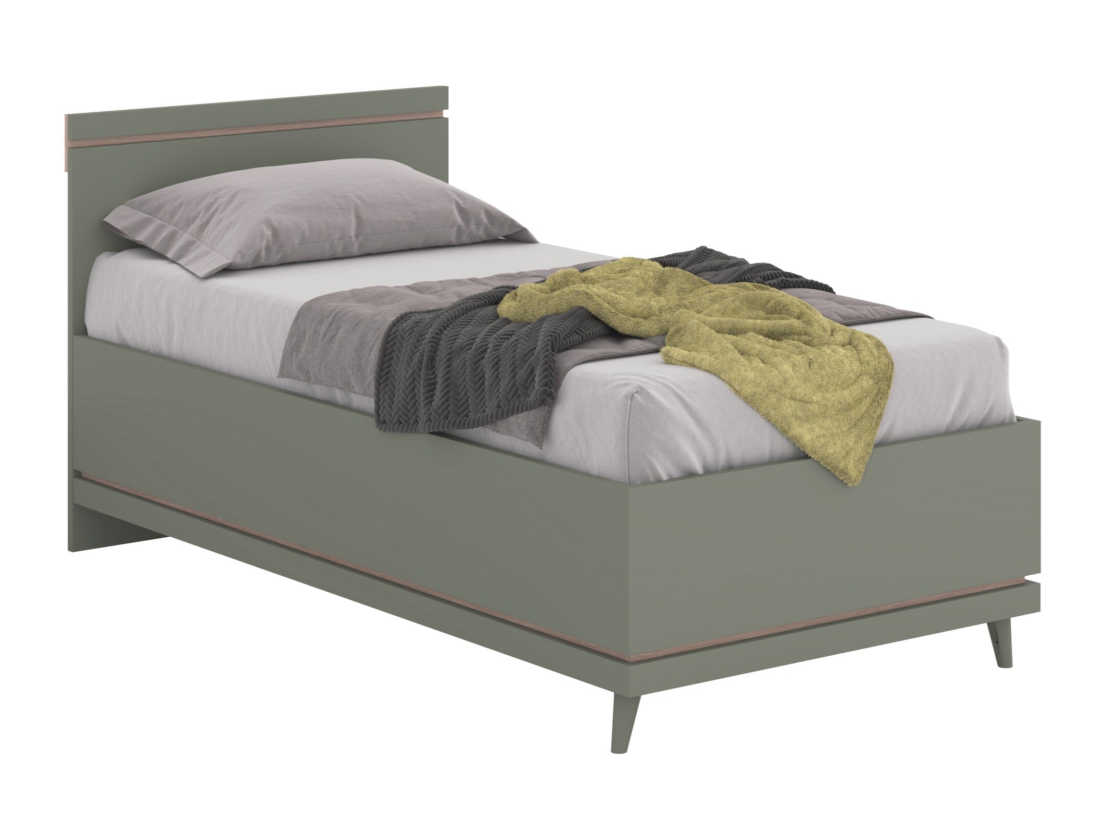 Bett Fertalu 107 (Grün + Eiche)