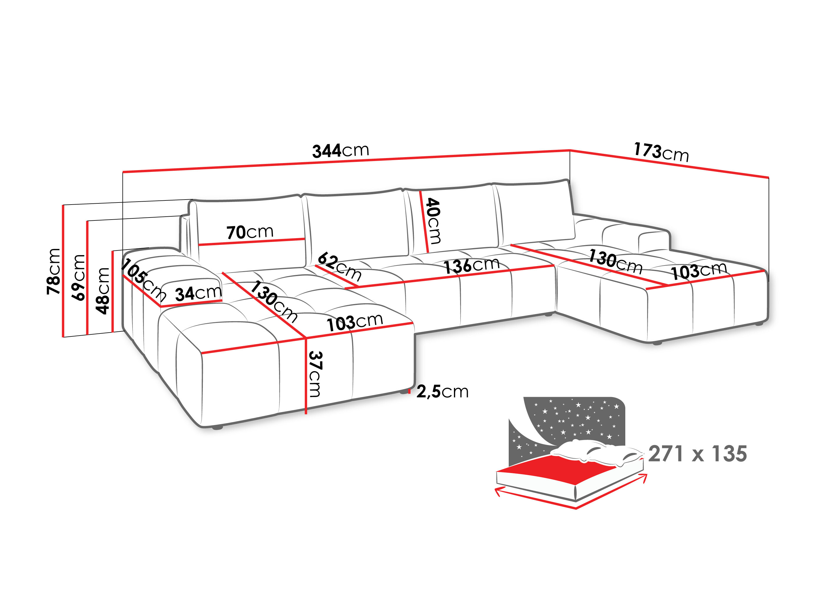 Ecksofa Comfivo Origor II (Lumo 65)