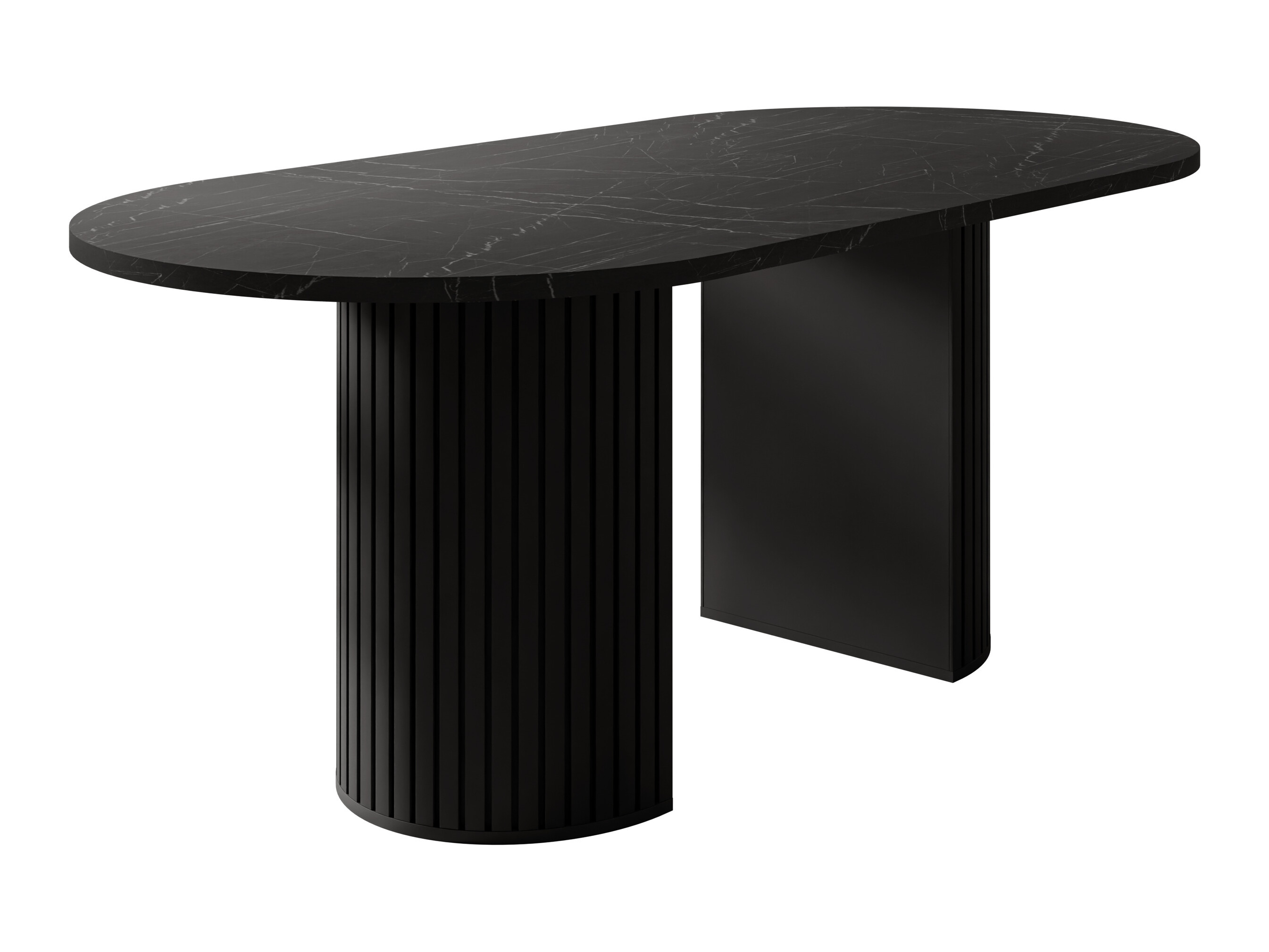 Tisch Comfivo Ulma (Schwarzer Marmor + Schwarz)