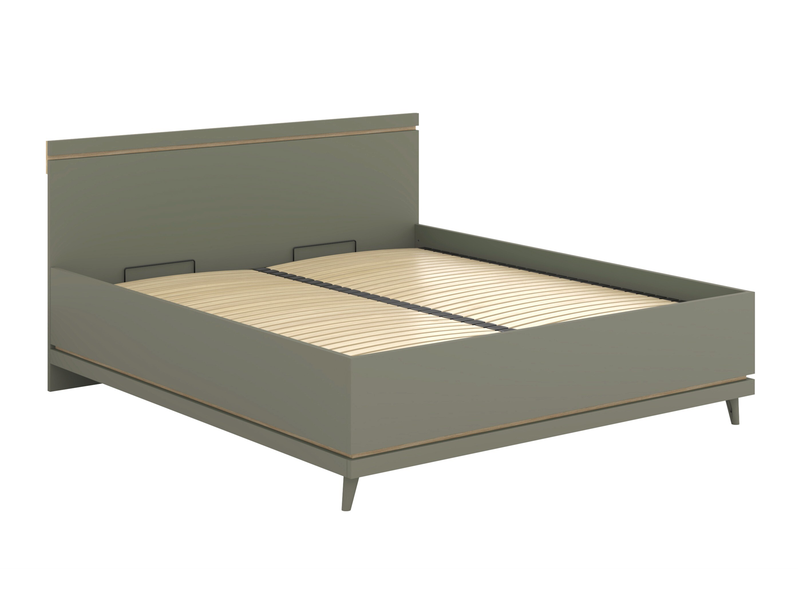 Bett Fertalu 107 (Grün + Eiche)