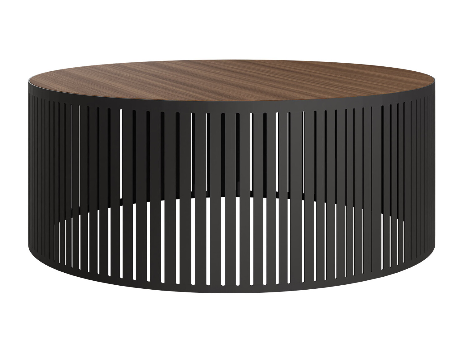 Couchtisch Prunis (Walnussholzoptik + Schwarz)