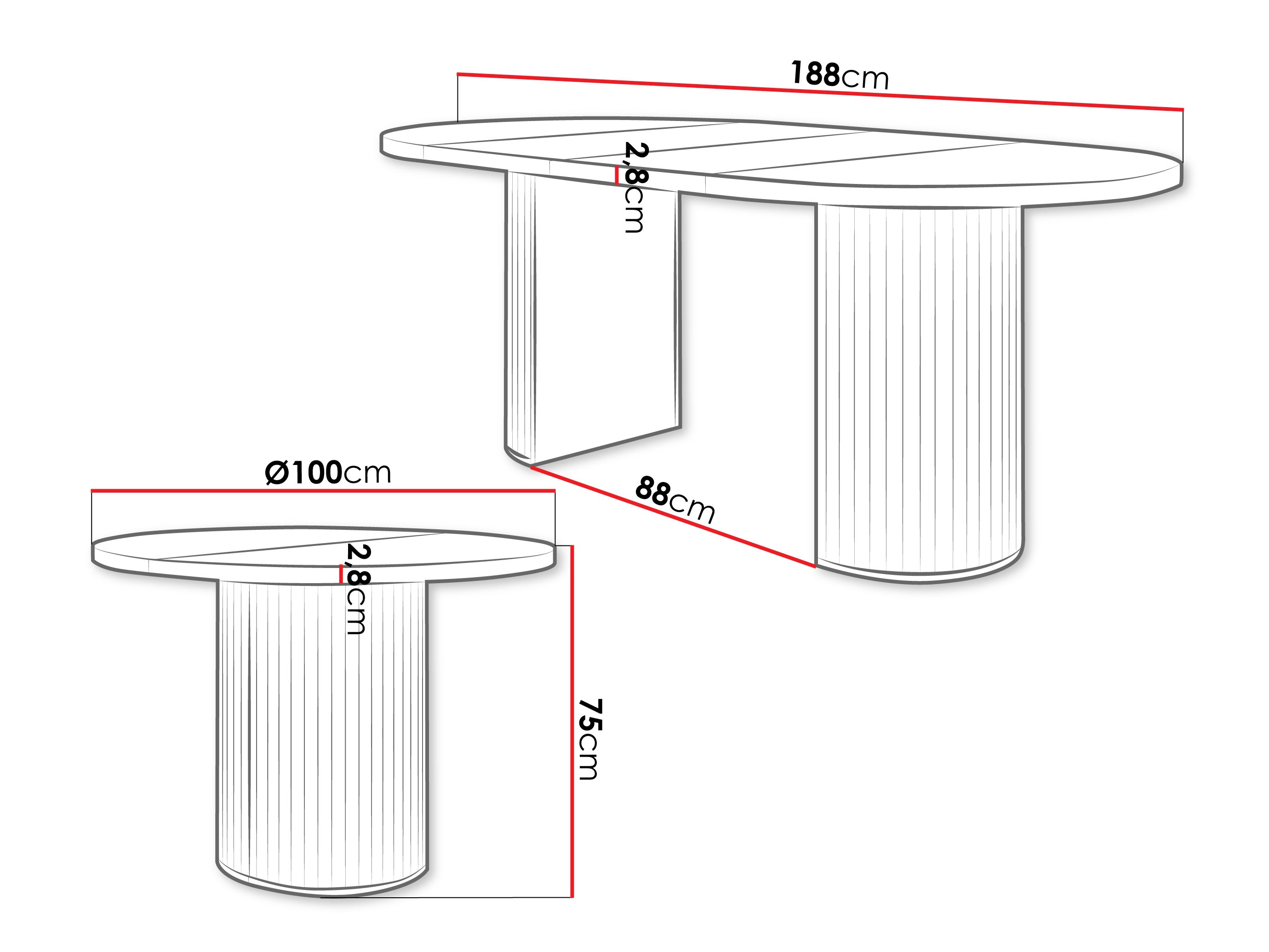 Tisch Cupedo (Eiche dunkel)