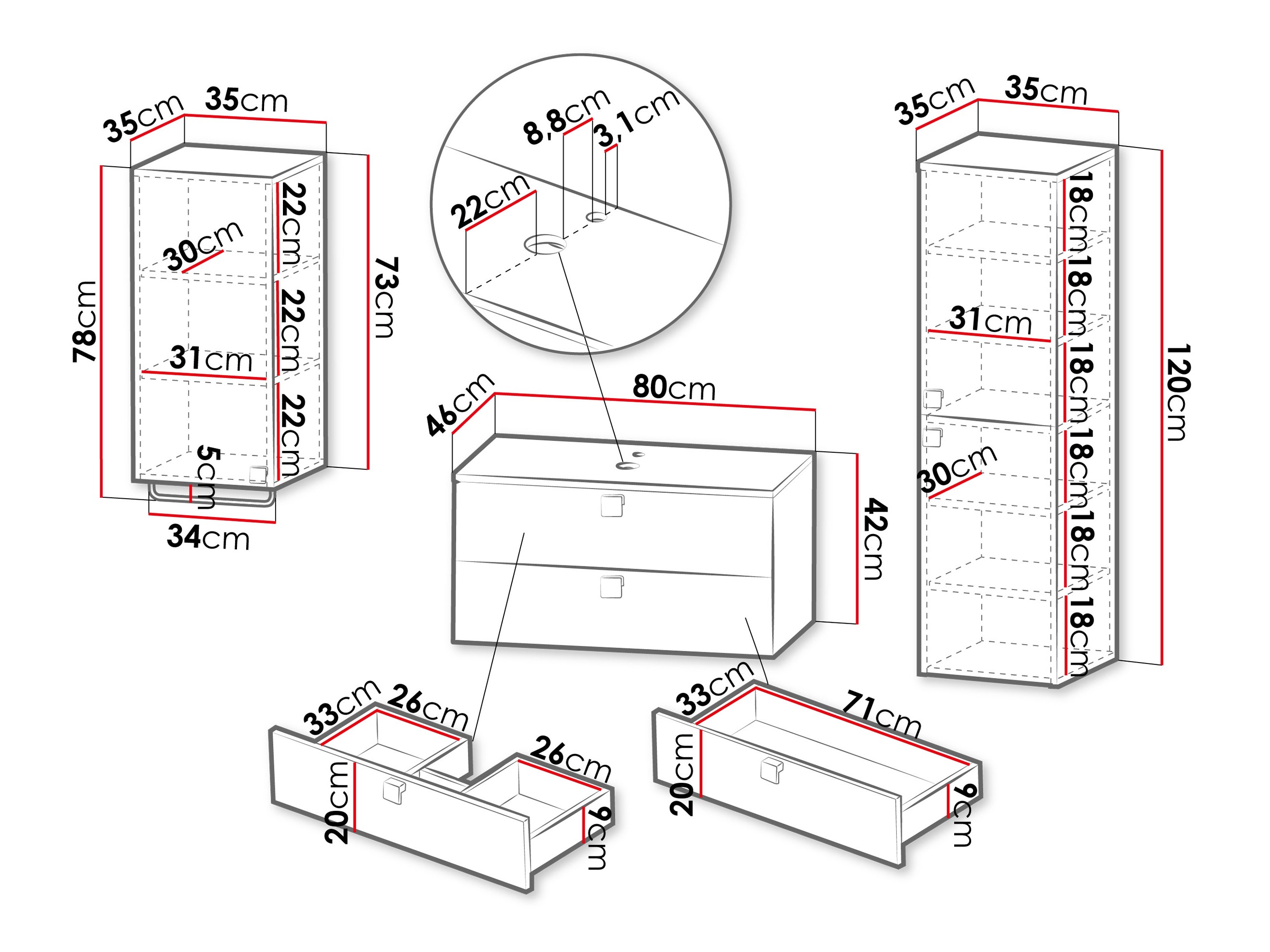 Badezimmer-Set Gratal I