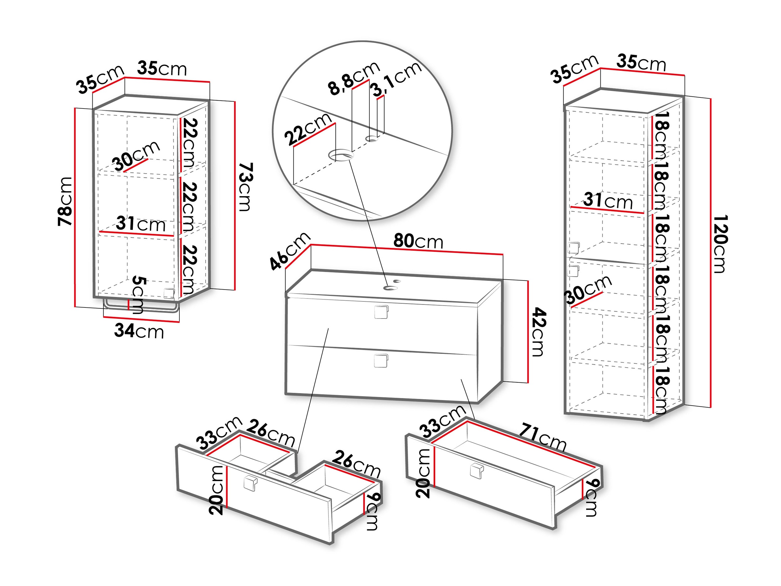 Badezimmer-Set Gratal I