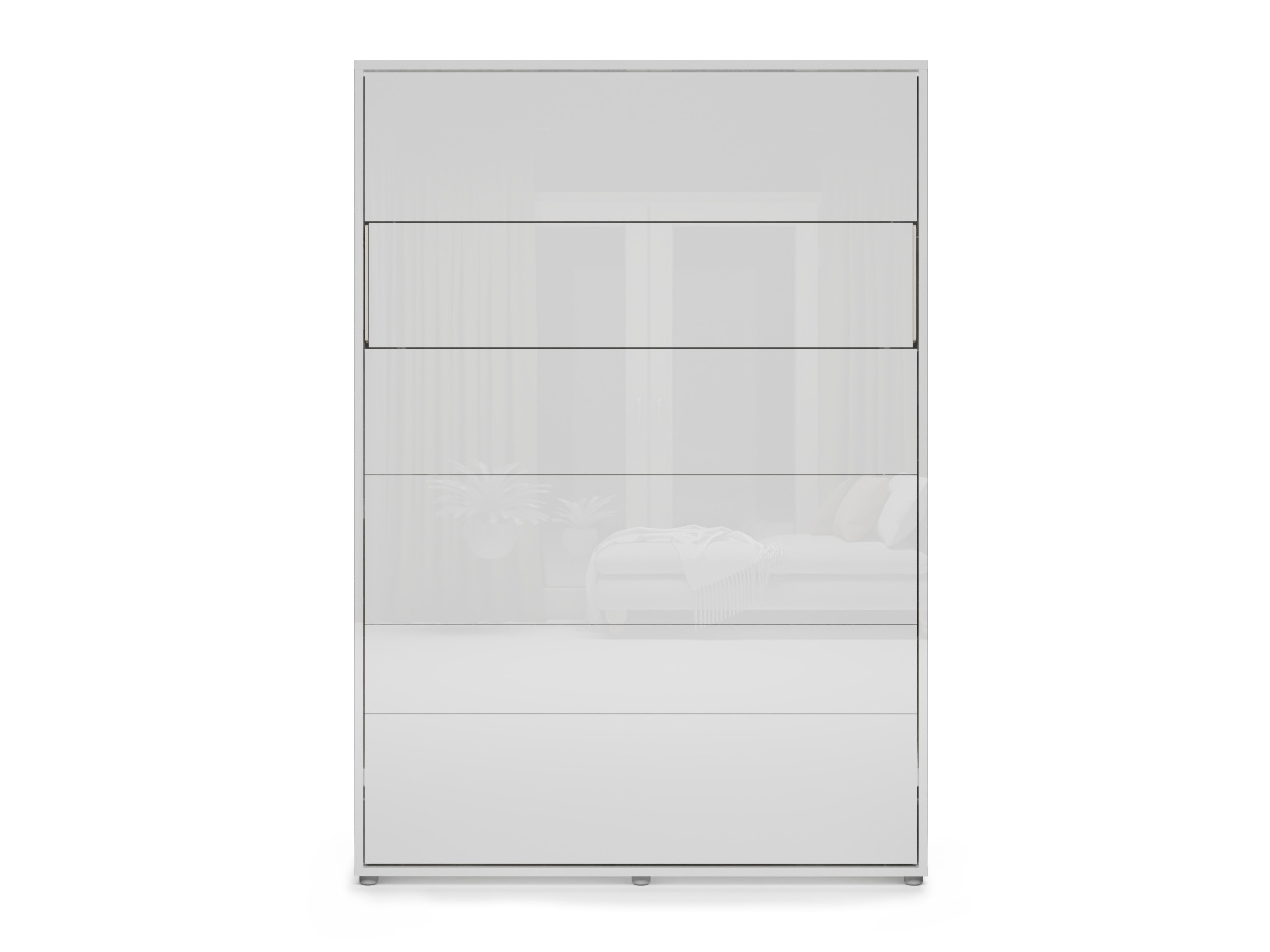 Schrankbett Concept Lenart IX (Weiss + Weiss glänzend)