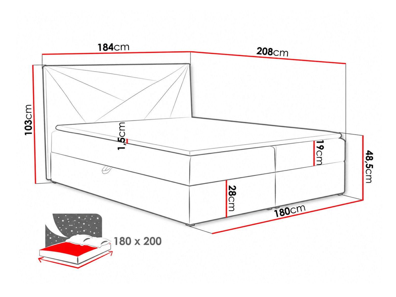 Boxspringbett Pons II (Kronos 02)