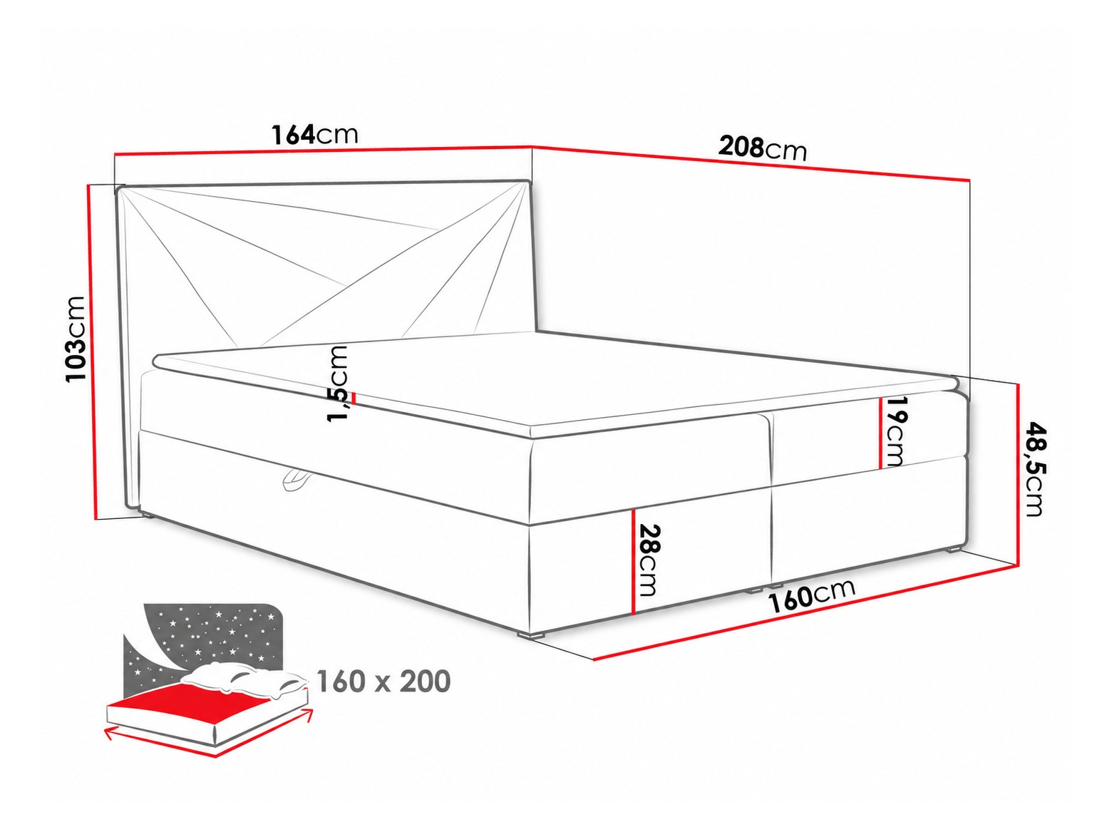 Boxspringbett Pons II (Kronos 09)