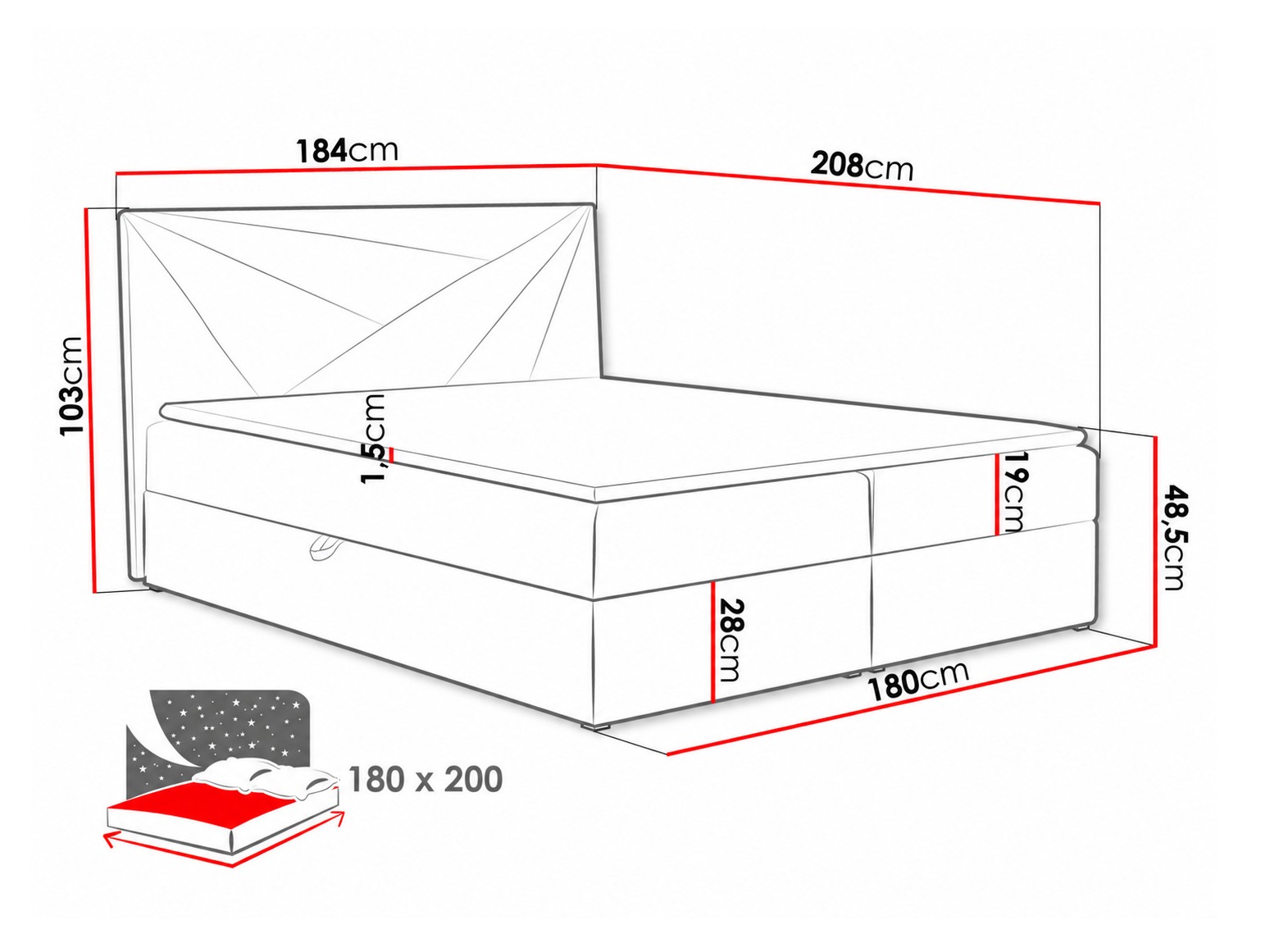 Boxspringbett Pons II (Kronos 09)