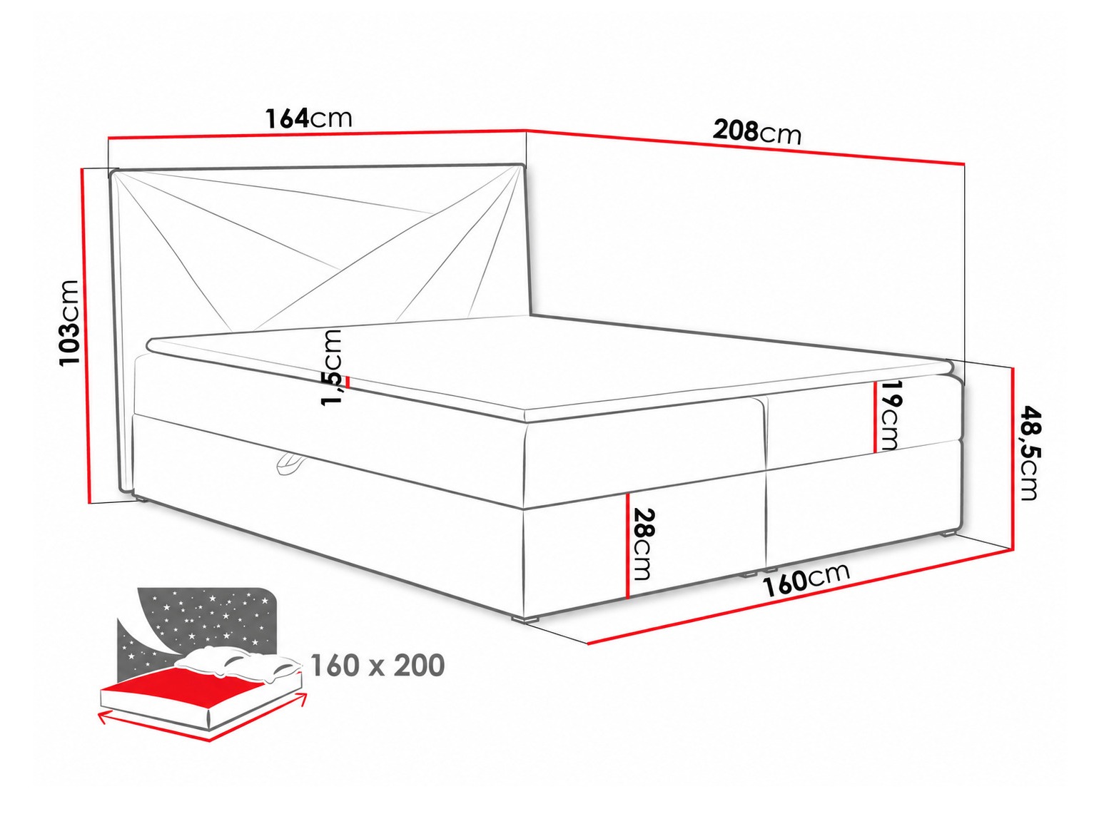 Boxspringbett Pons II (Kronos 27)