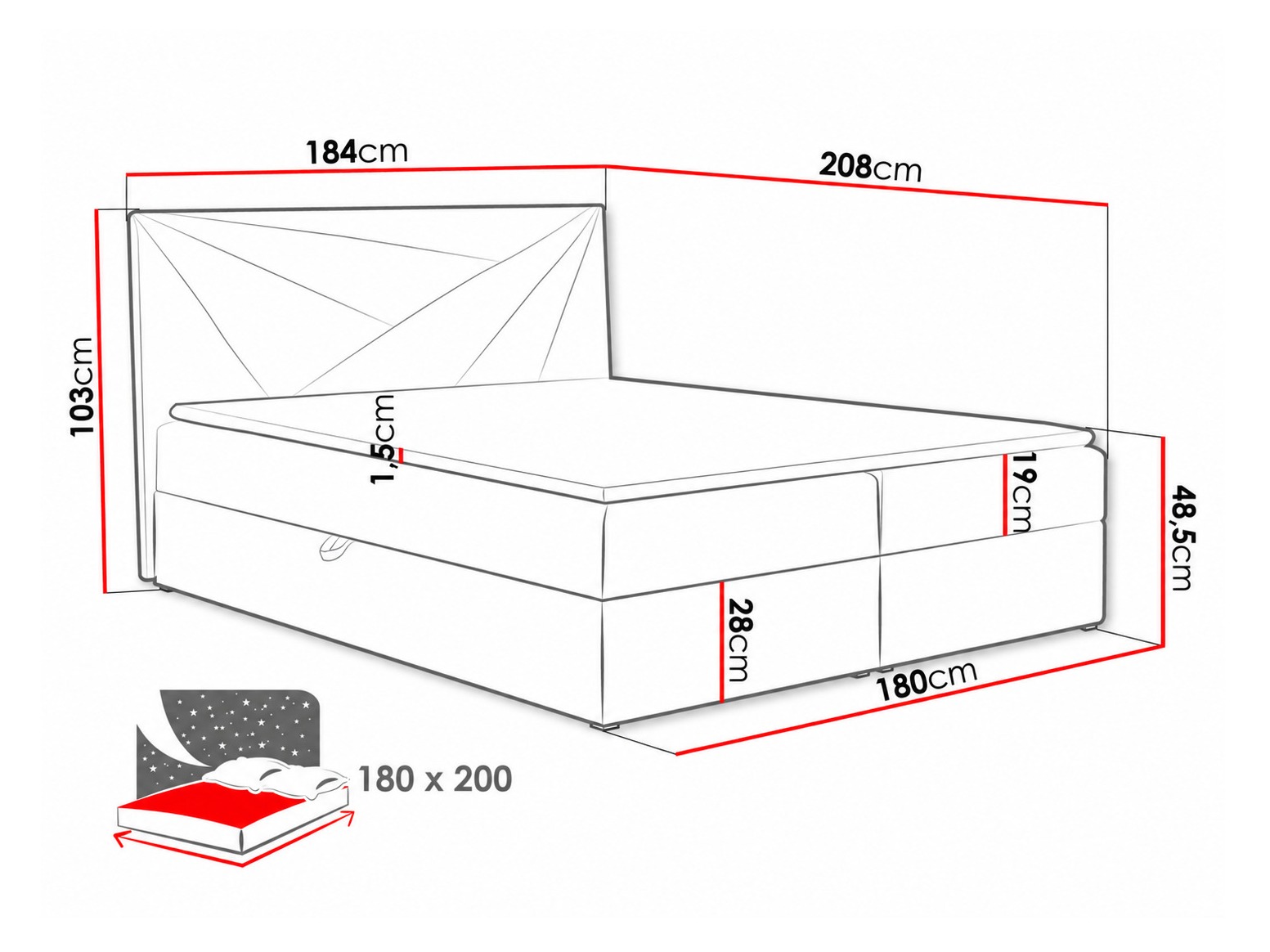 Boxspringbett Pons II (Kronos 27)