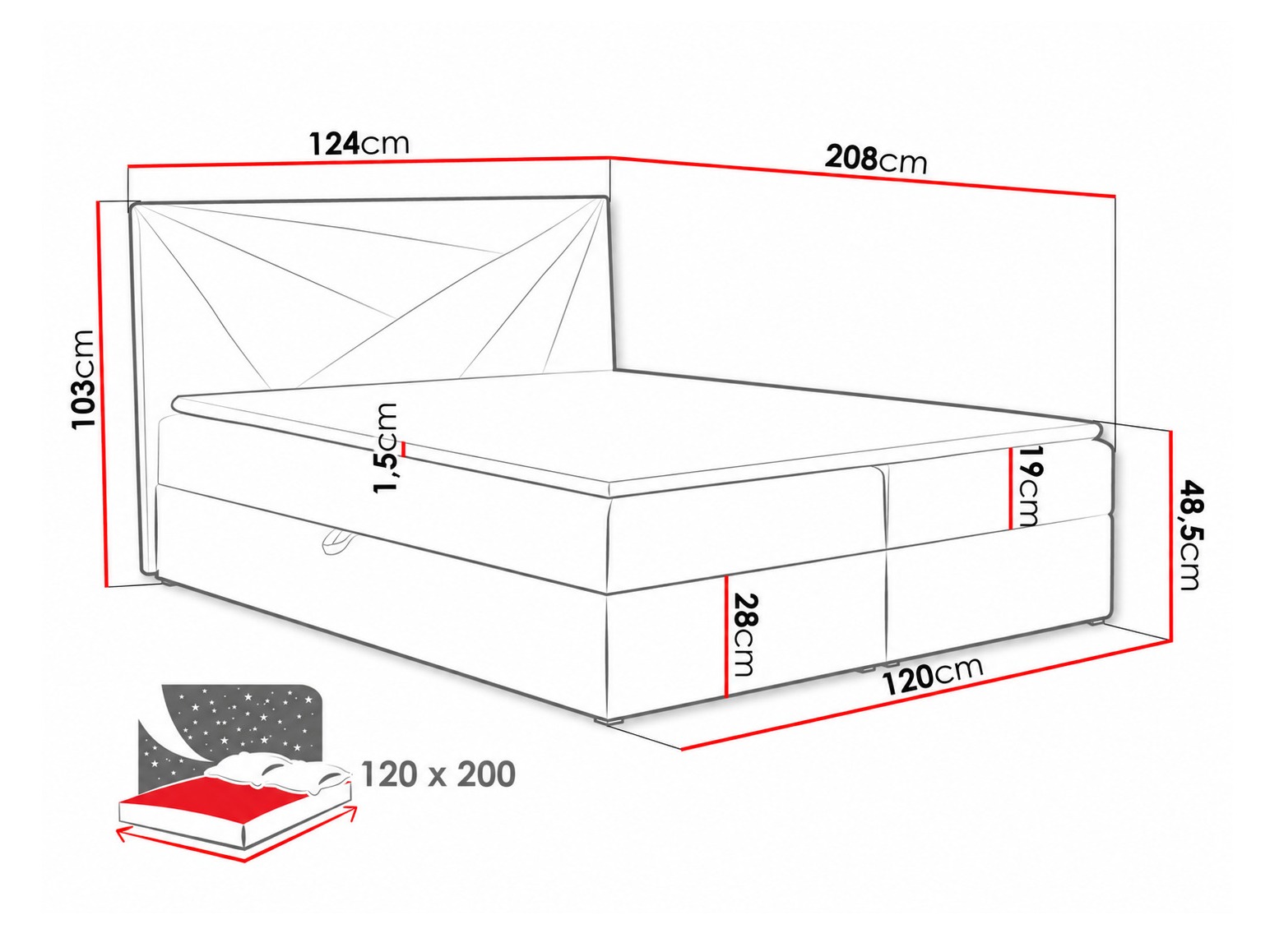 Boxspringbett Pons II (Kronos 34)