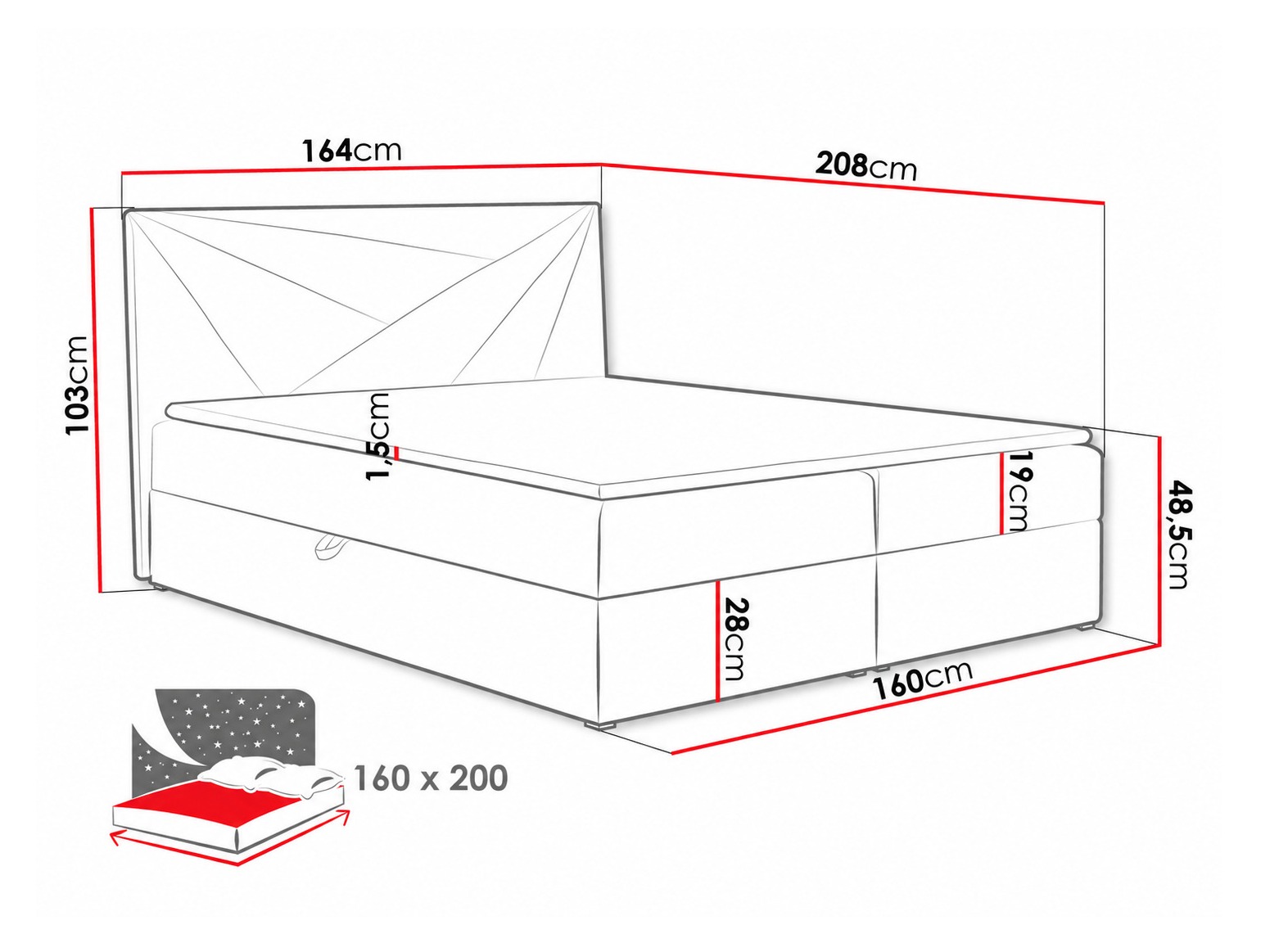Boxspringbett Pons II (Kronos 34)