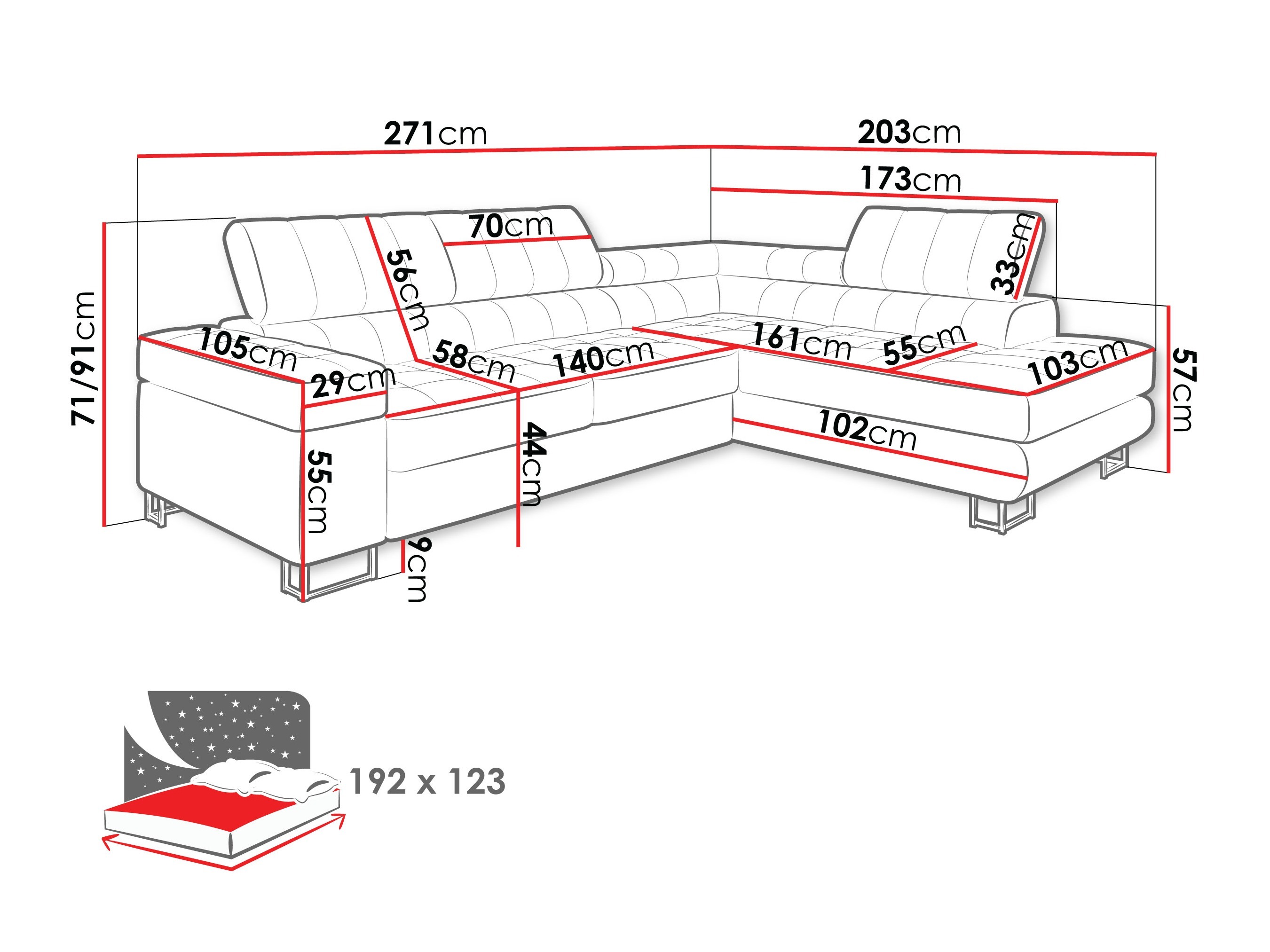 Ecksofa SD3512 mit beschädigter verpackung