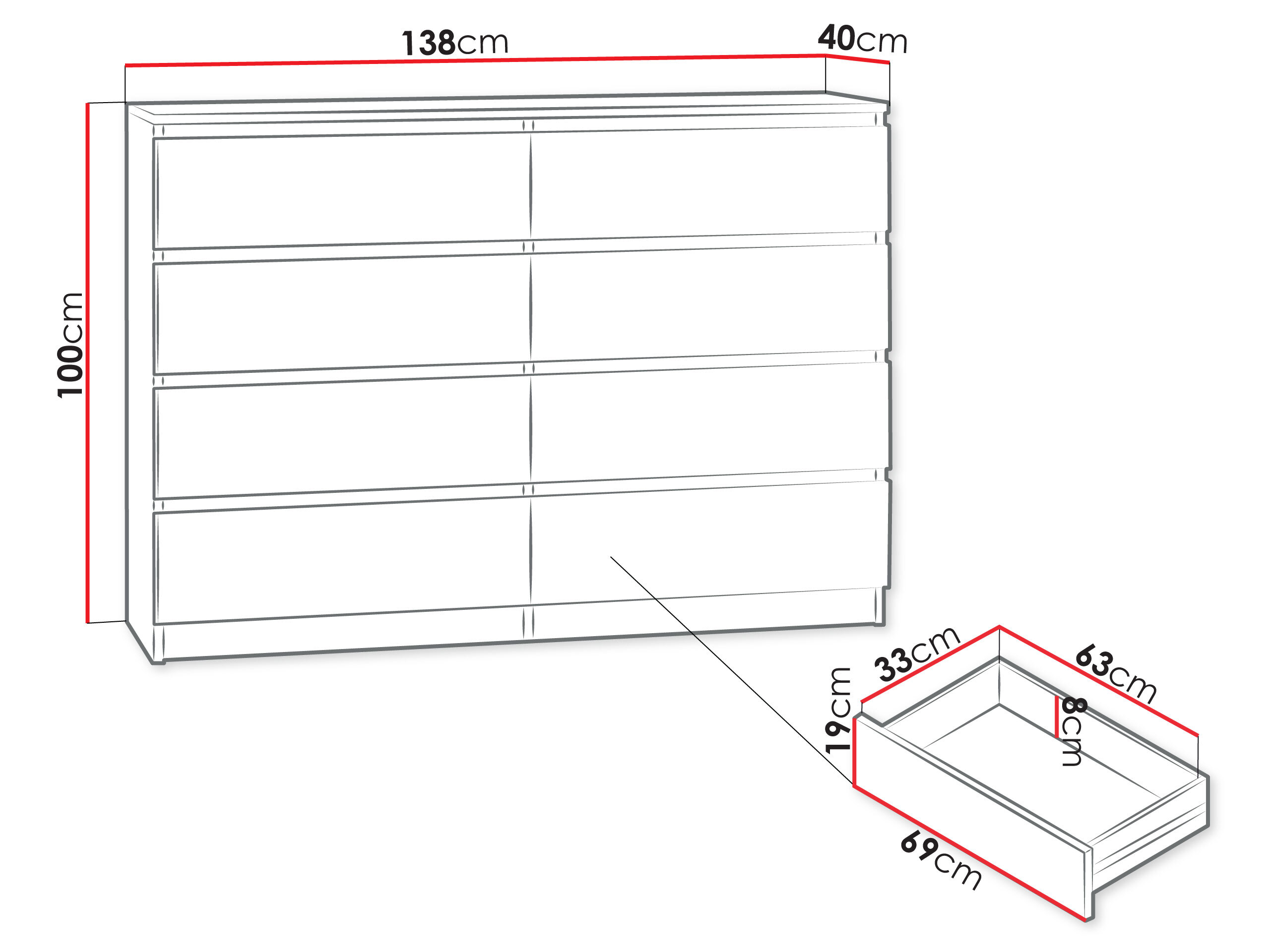 Kommode Comfivo Structor III (Weiss)