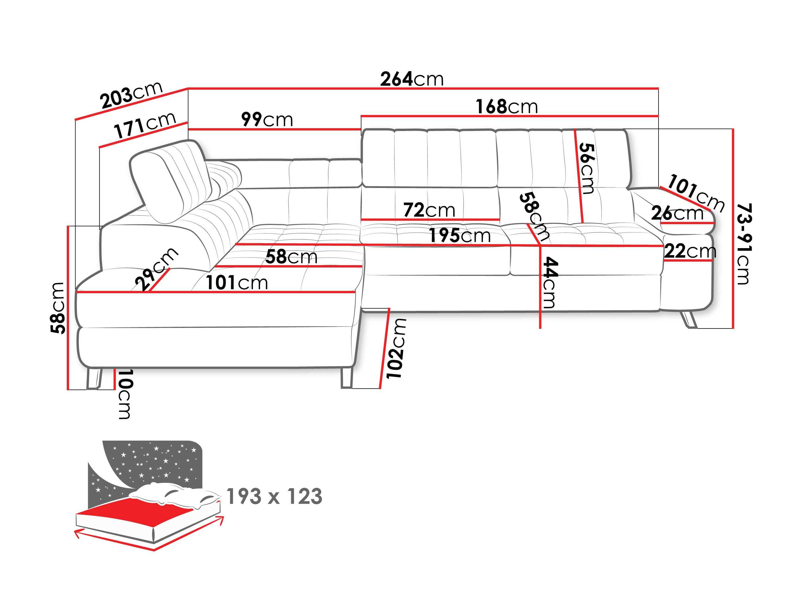Ecksofa Comfivo Agnus (Spirit Black)